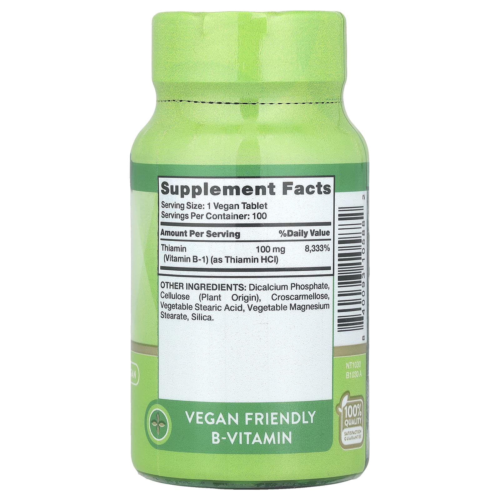 Nature's Truth, Vitamin B-1, 100 mg, 100 Tablets - Image 2