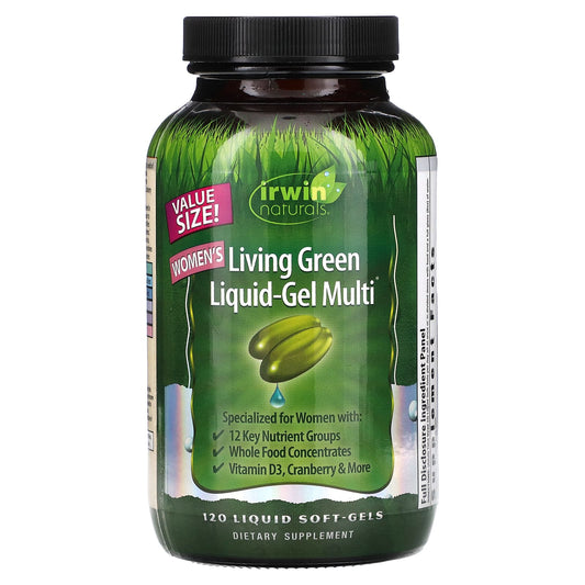 Irwin Naturals Women's Living Green Liquid-Gel Multi Supplement | 120 Soft-Gels - Image 1