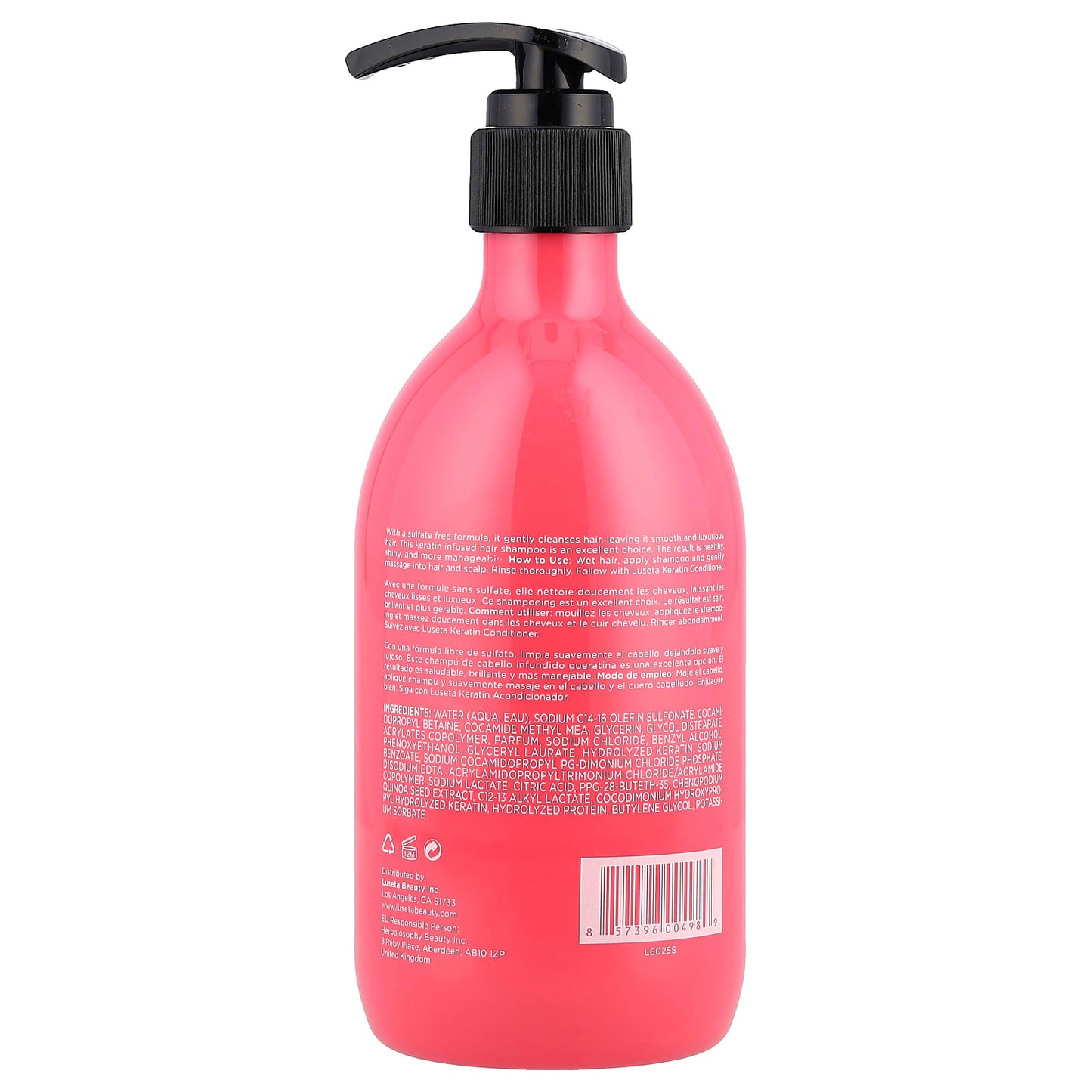 Luseta Beauty, Keratin Shampoo, For Damaged & Dry Hair, 16.9 fl oz (500 ml) - Image 2