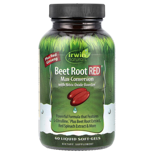 Beet Root RED Nitric Oxide Booster Liquid Soft-Gels by Irwin Naturals - Image 1