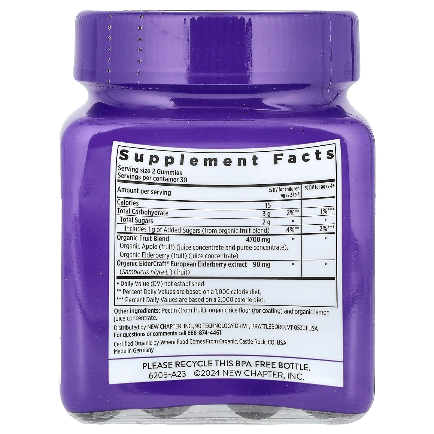 New Chapter, Organic Elderberry Whole-Food Gummies, 60 Vegan Gummies - Image 2