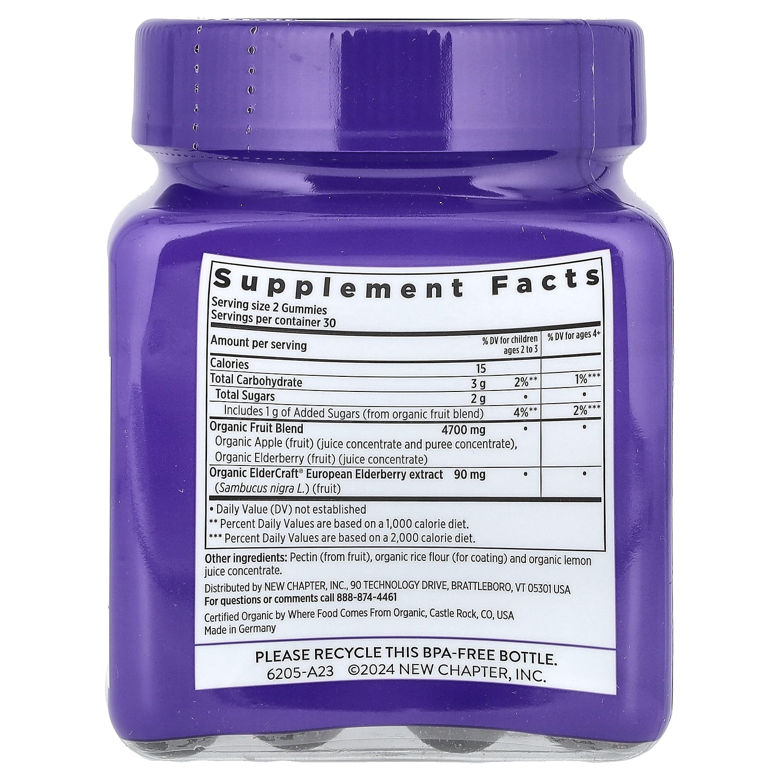 New Chapter, Organic Elderberry Whole-Food Gummies, 60 Vegan Gummies - Image 2