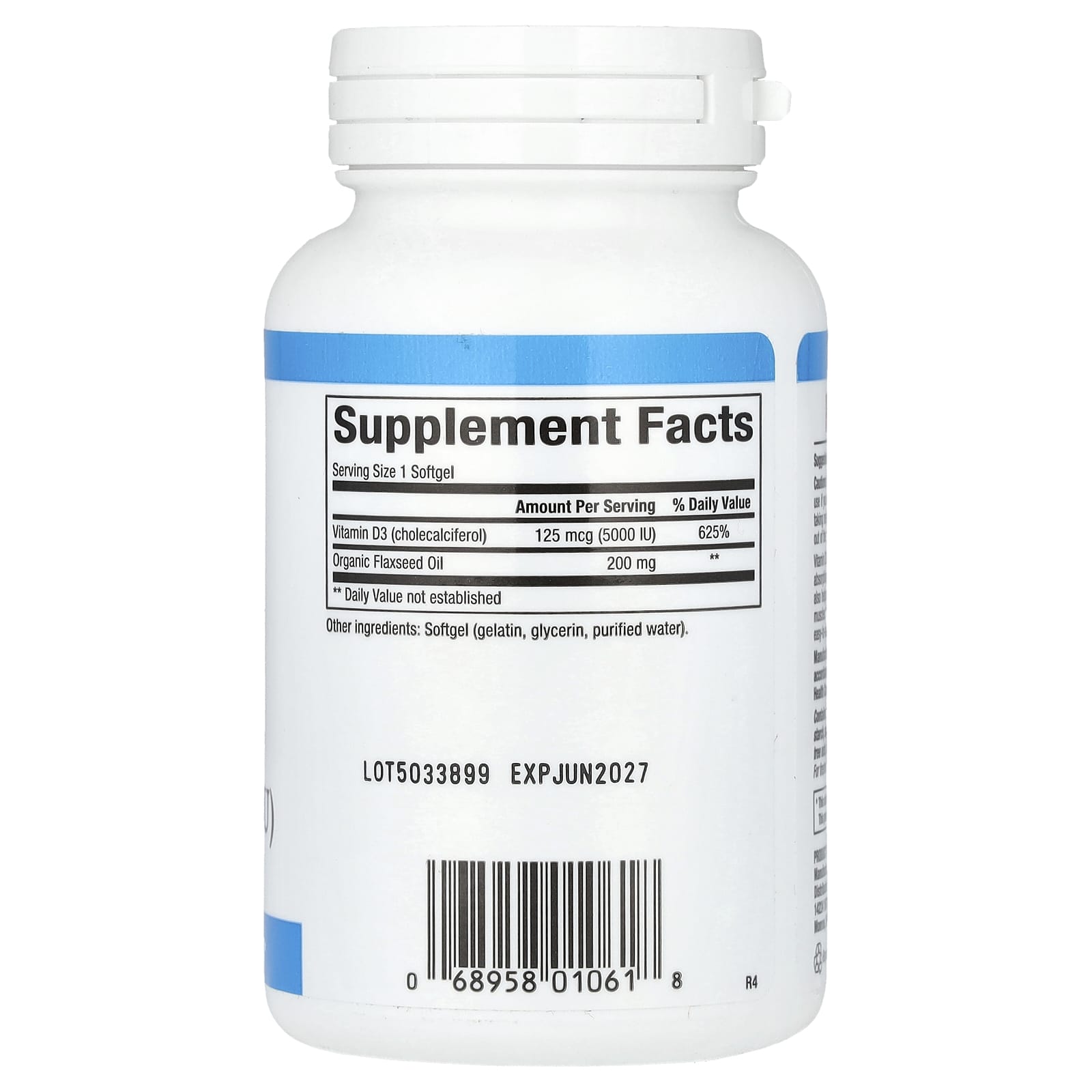Natural Factors, Vitamin D3, 125 mcg (5,000 IU), 240 Softgels - Image 2