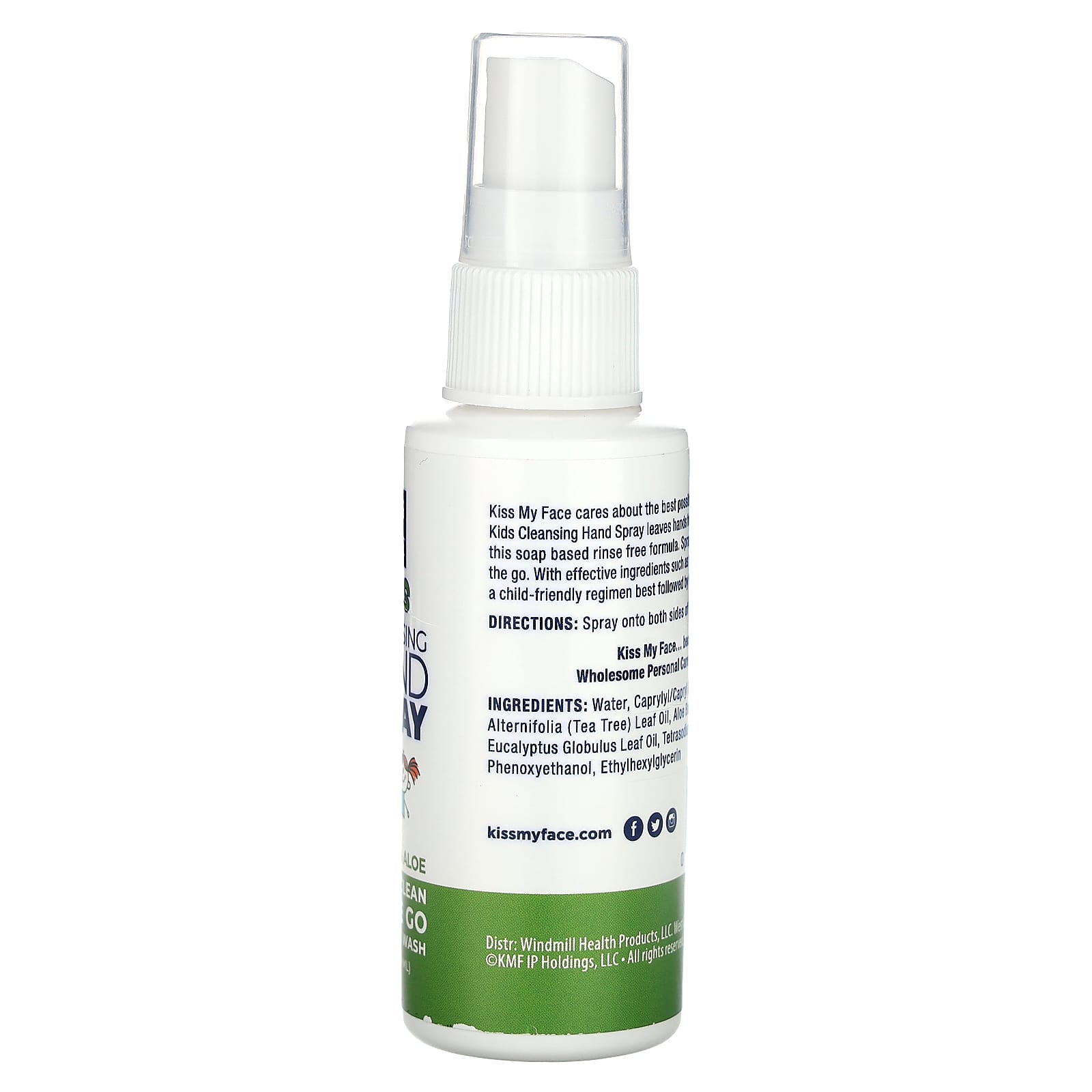 Kiss My Face, Kids Cleansing Hand Spray, Tea Tree & Aloe, 2 fl oz (59 ml) - Image 2