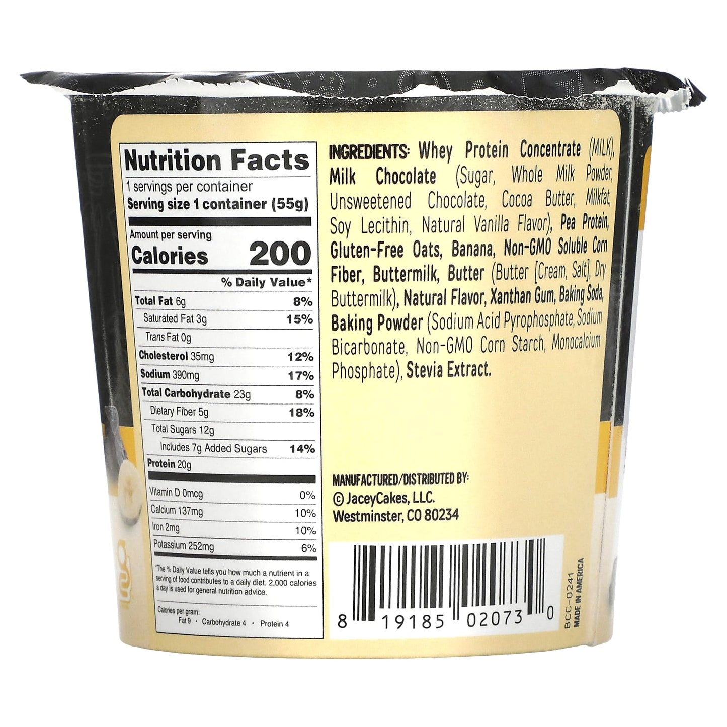 FlapJacked Banana Chocolate Chip Mighty Muffin, 20g Protein, 1.94 oz (55g) - Image 2