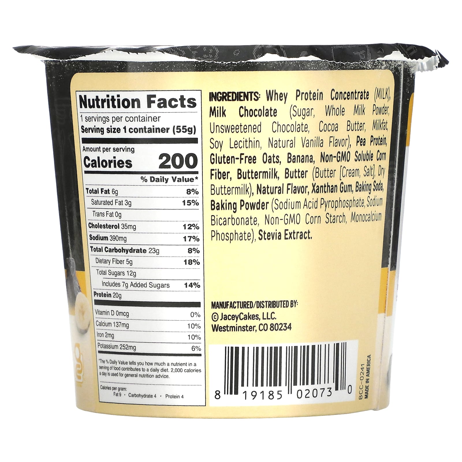 FlapJacked Banana Chocolate Chip Mighty Muffin, 20g Protein, 1.94 oz (55g) - Image 2