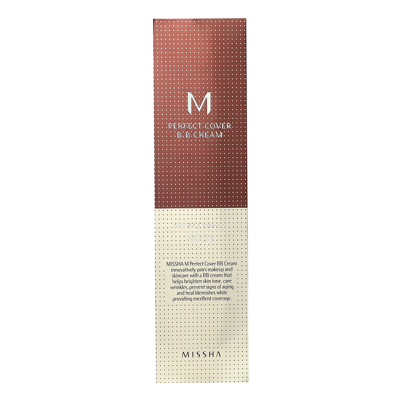 Missha, M Perfect Cover B.B Cream, SPF 42 PA+++, No. 31 Golden Beige, 1.7 fl oz (50 ml) - Image 2