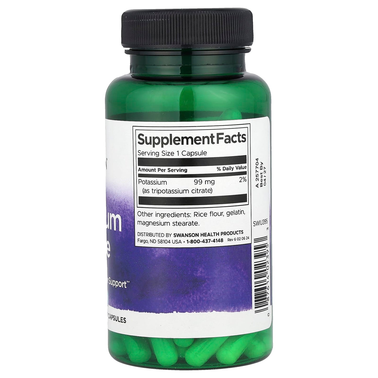 Swanson, Potassium Citrate, 99 mg, 120 Capsules - Image 2