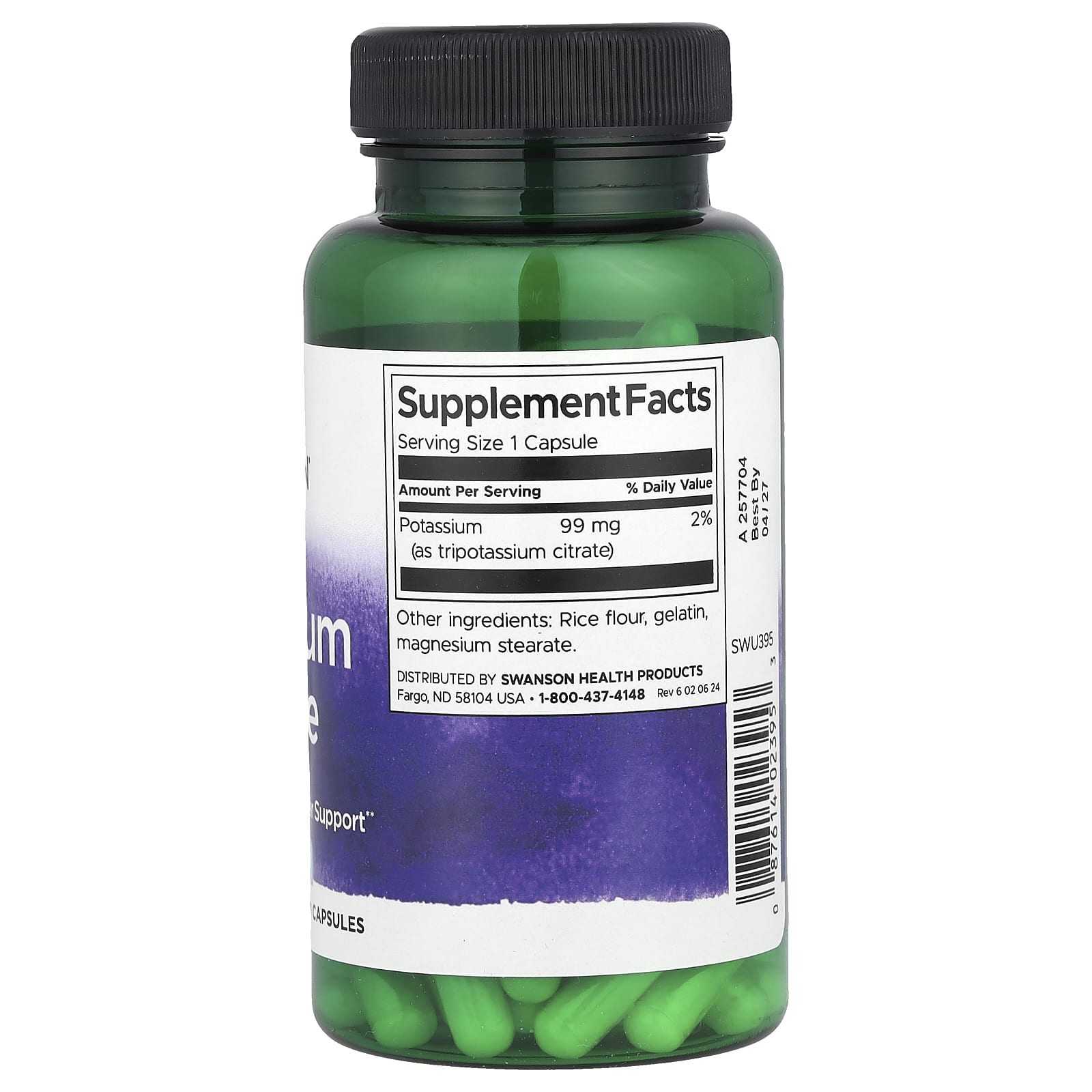 Swanson, Potassium Citrate, 99 mg, 120 Capsules - Image 2