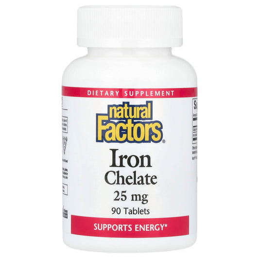 Natural Factors, Iron Chelate, 25 mg, 90 Tablets - Image 1