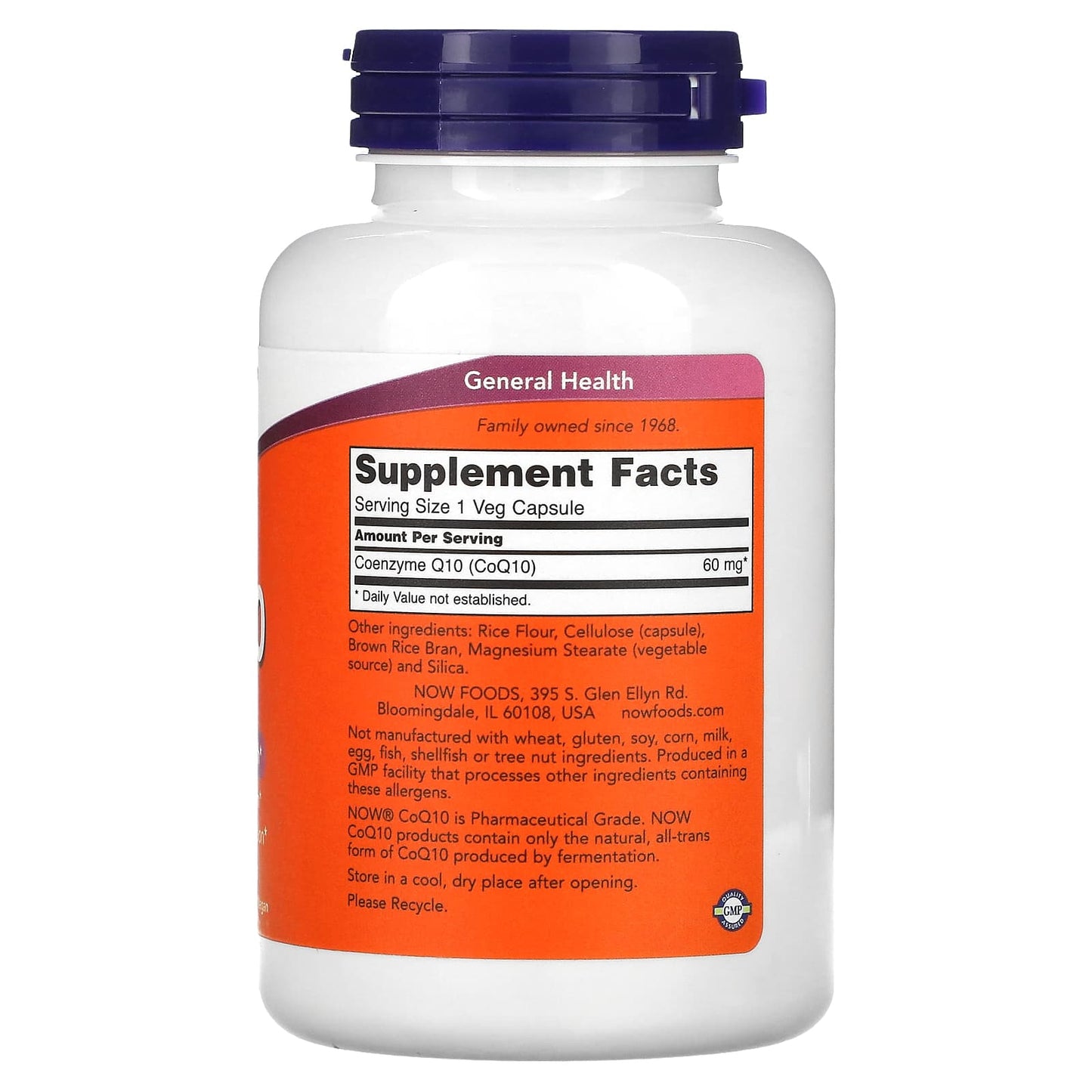 NOW Foods, CoQ10, 60 mg, 180 Veg Capsules - Image 2