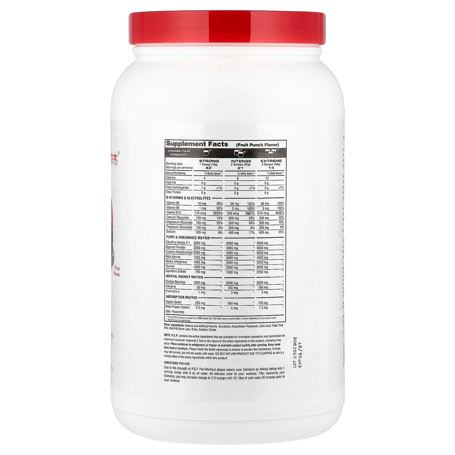 Metabolic Nutrition, P.S.P. Physique Stimulating Pre-Workout, Fruit Punch, 23.7 oz (672 g) - Image 2