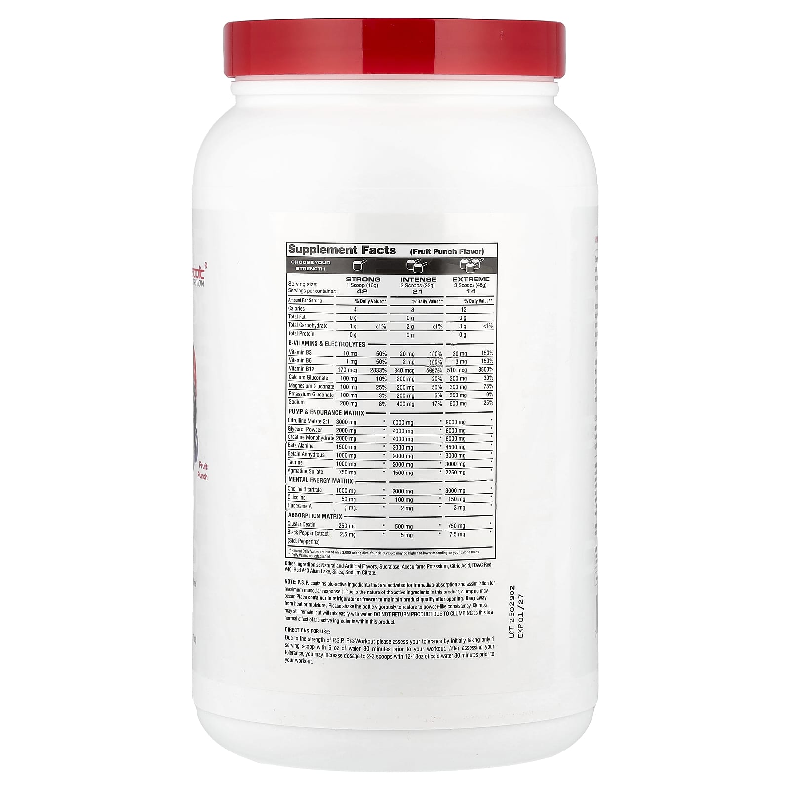 Metabolic Nutrition, P.S.P. Physique Stimulating Pre-Workout, Fruit Punch, 23.7 oz (672 g) - Image 2