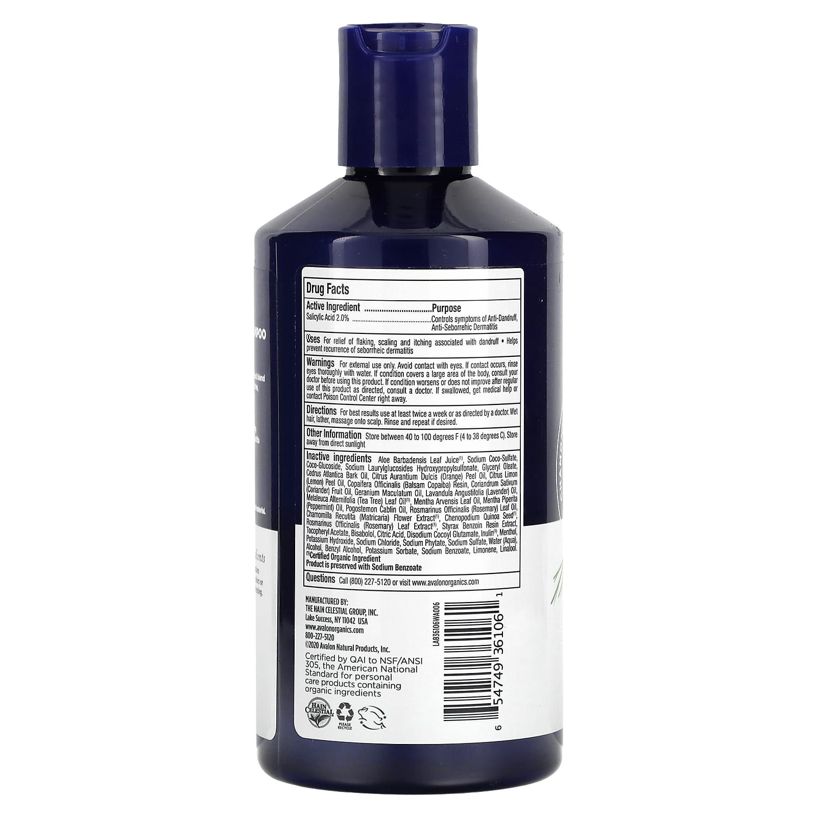 Natural Dandruff Relief with Avalon Organics Anti-Dandruff Shampoo - Image 2