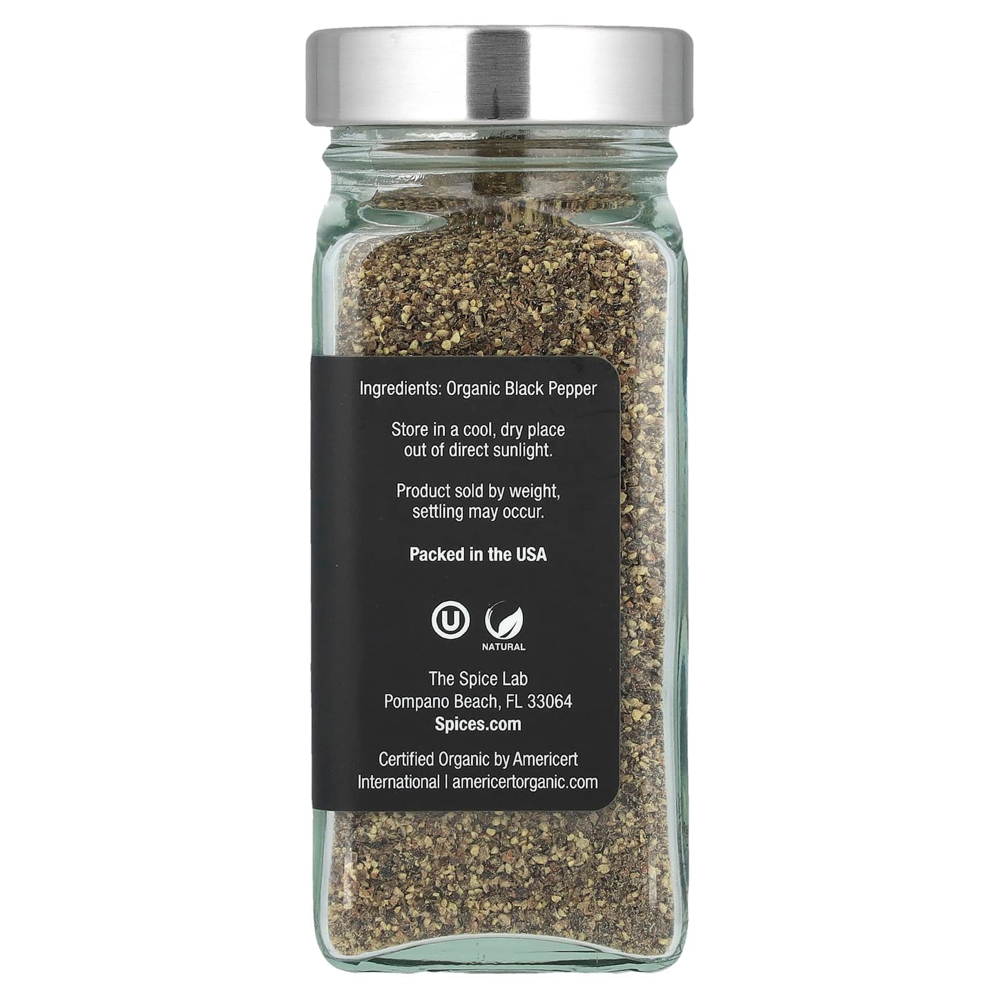 The Spice Lab, Organic Ground Black Pepper, 2.2 oz (62 g) - Image 2