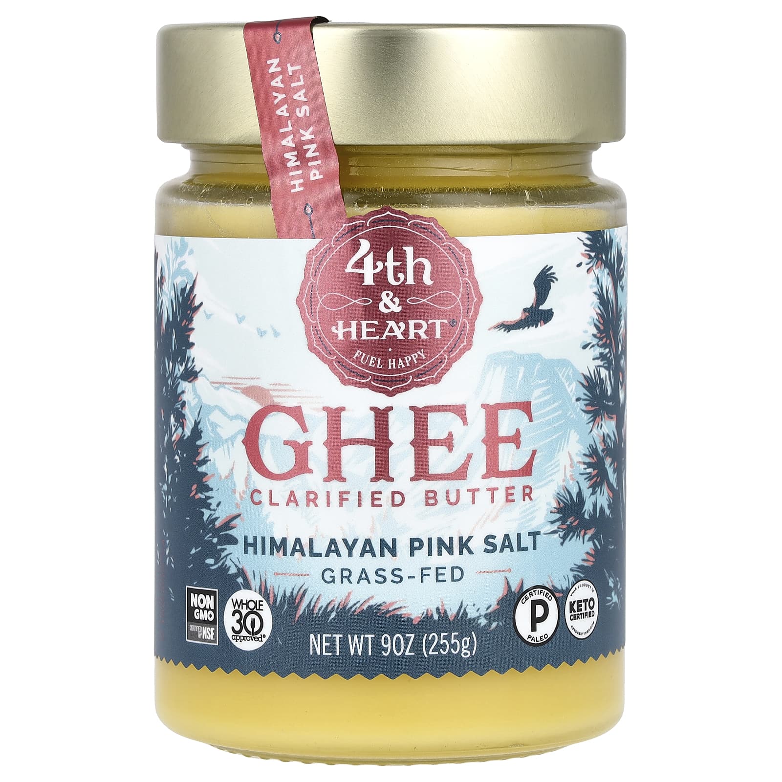Grass-Fed Ghee Clarified Butter with Himalayan Pink Salt 9 oz - Image 1