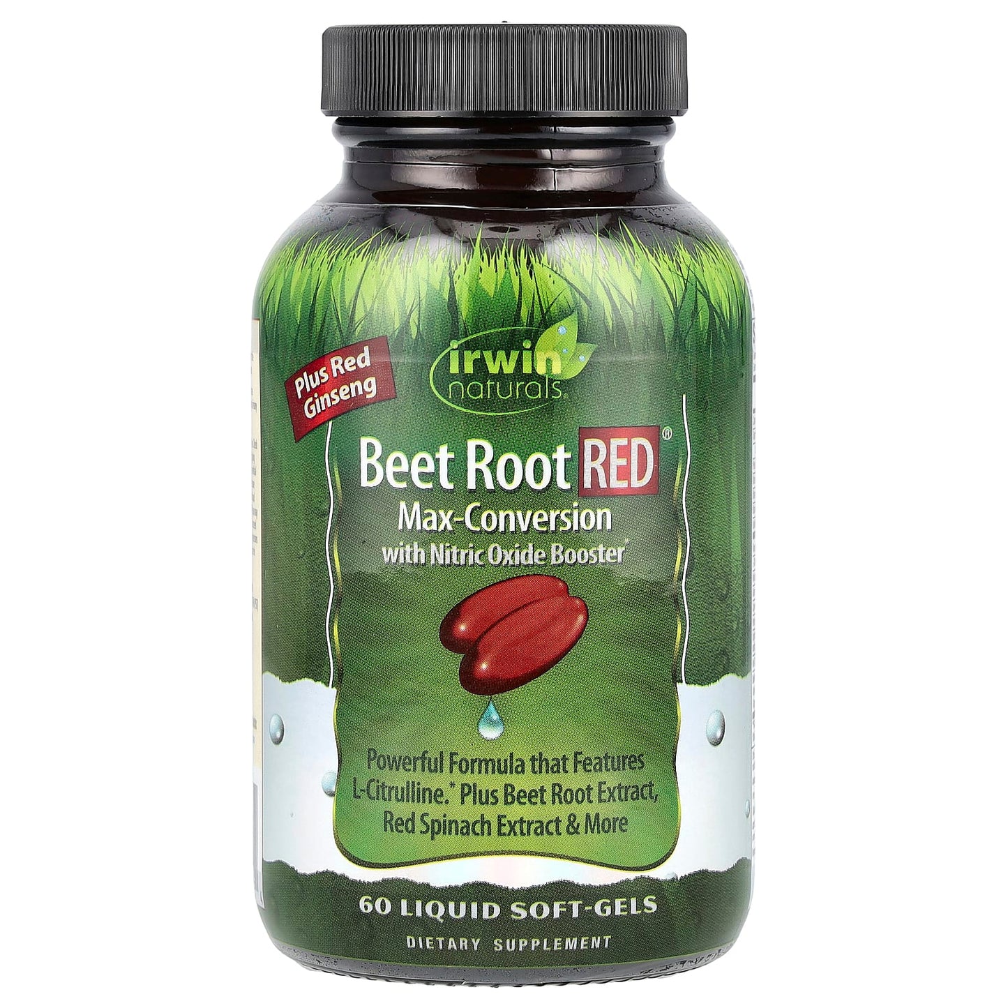 Beet Root RED Nitric Oxide Booster Liquid Soft-Gels by Irwin Naturals - Image 1