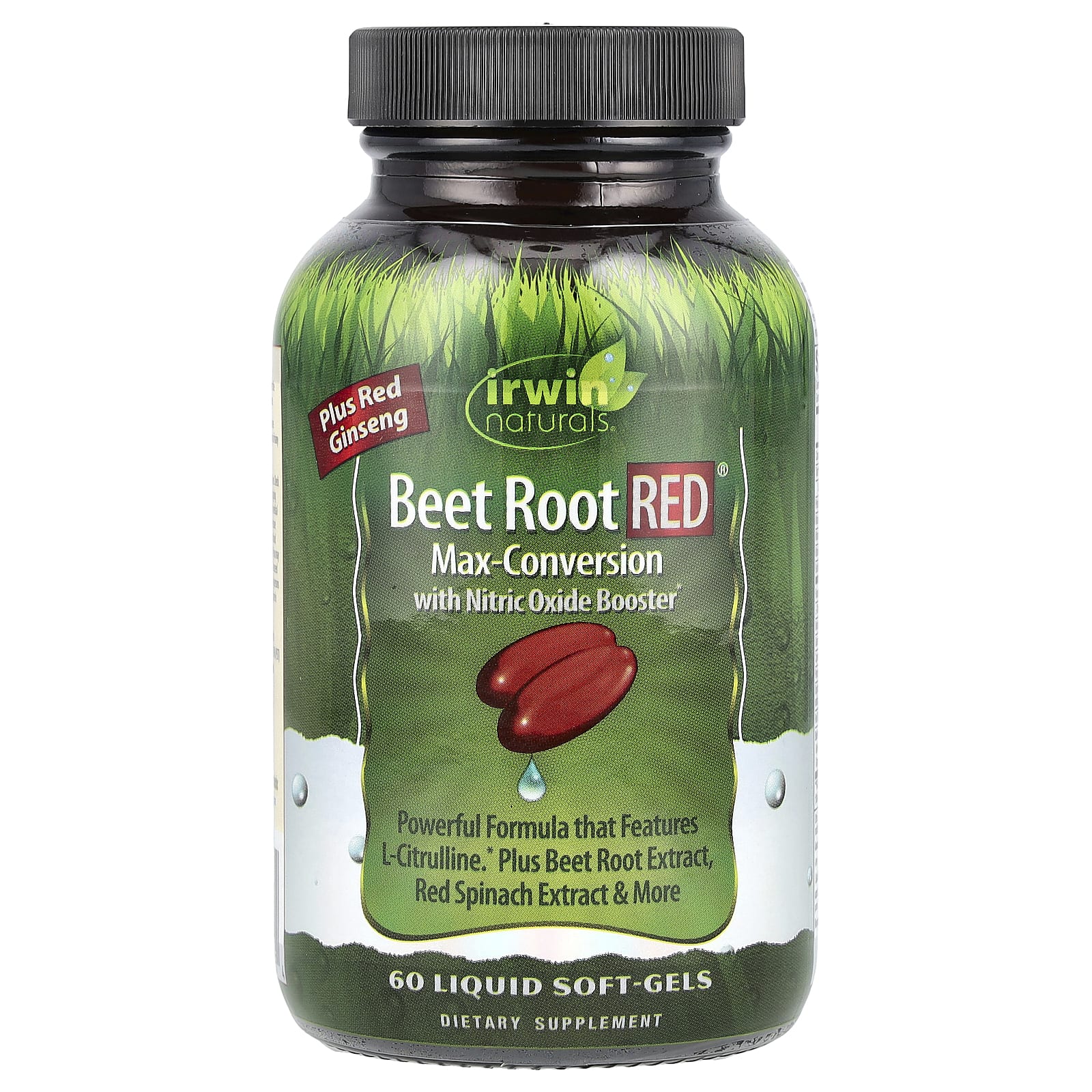 Beet Root RED Nitric Oxide Booster Liquid Soft-Gels by Irwin Naturals - Image 1