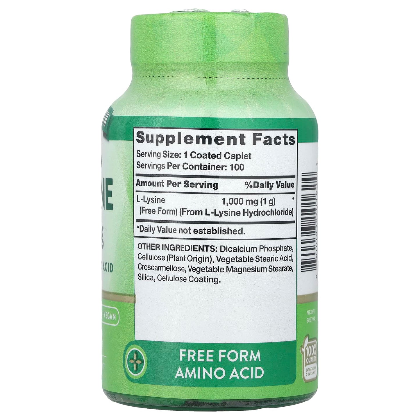 Nature's Truth, L-Lysine, 1,000 mg, 100 Coated Caplets - Image 2