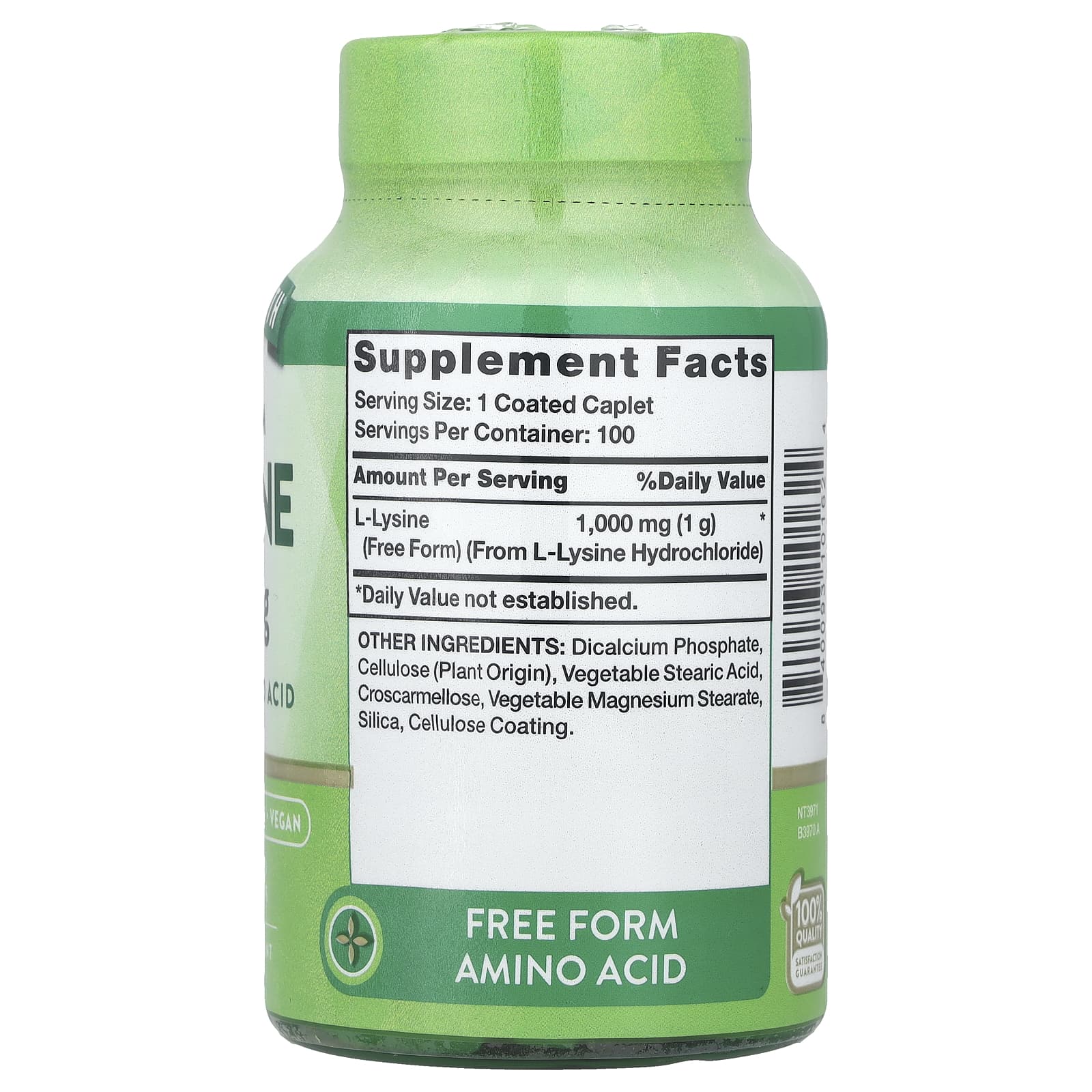 Nature's Truth, L-Lysine, 1,000 mg, 100 Coated Caplets - Image 2