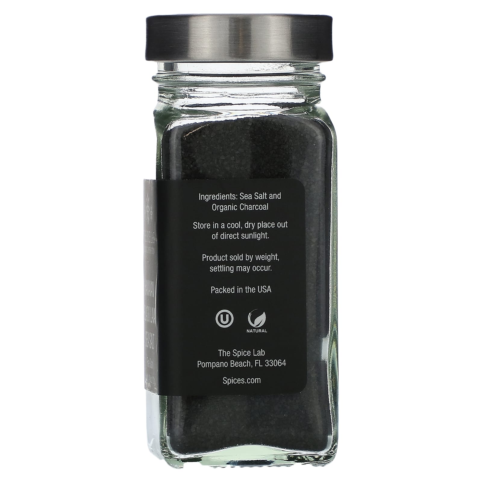 The Spice Lab, Hawaiian Black Lava Sea Salt, Fine Grain, 4.3 oz (121 g) - Image 2