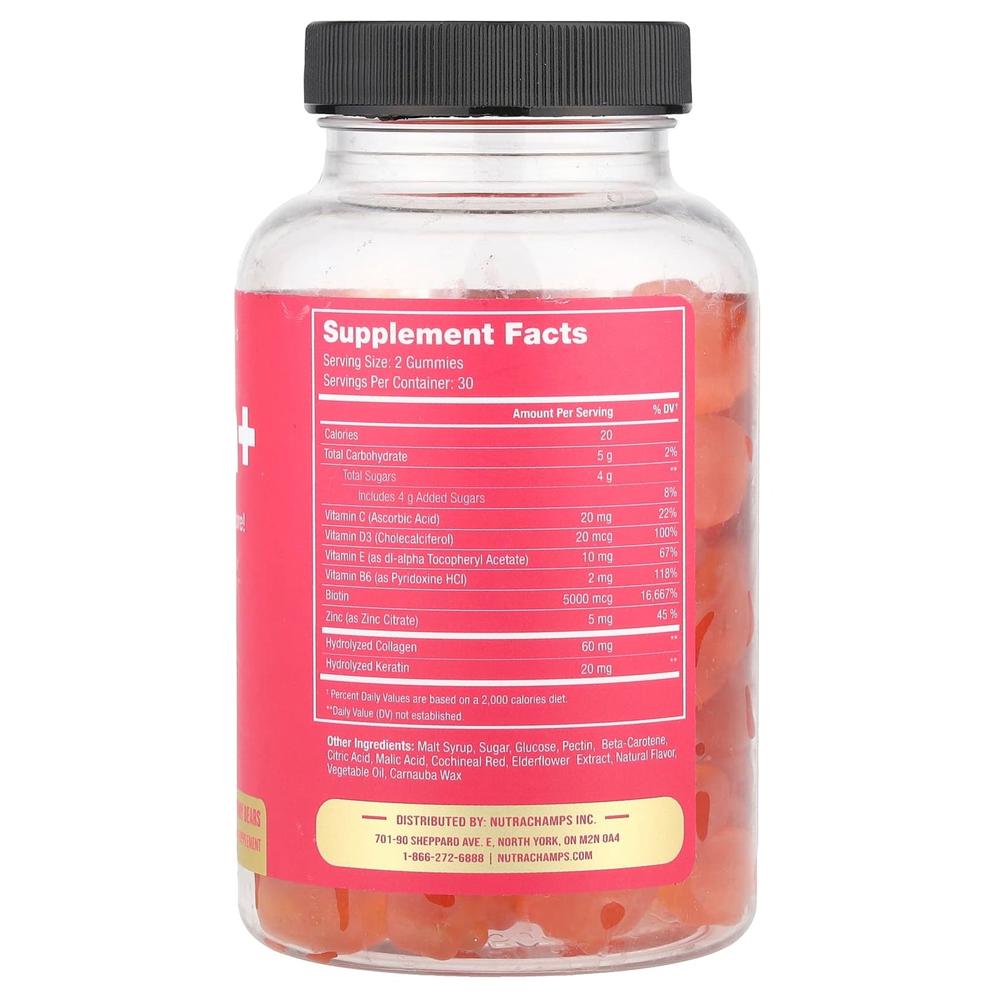 NutraChamps, Biotin+, Mixed Berry, 60 Gummy Bears - Image 2