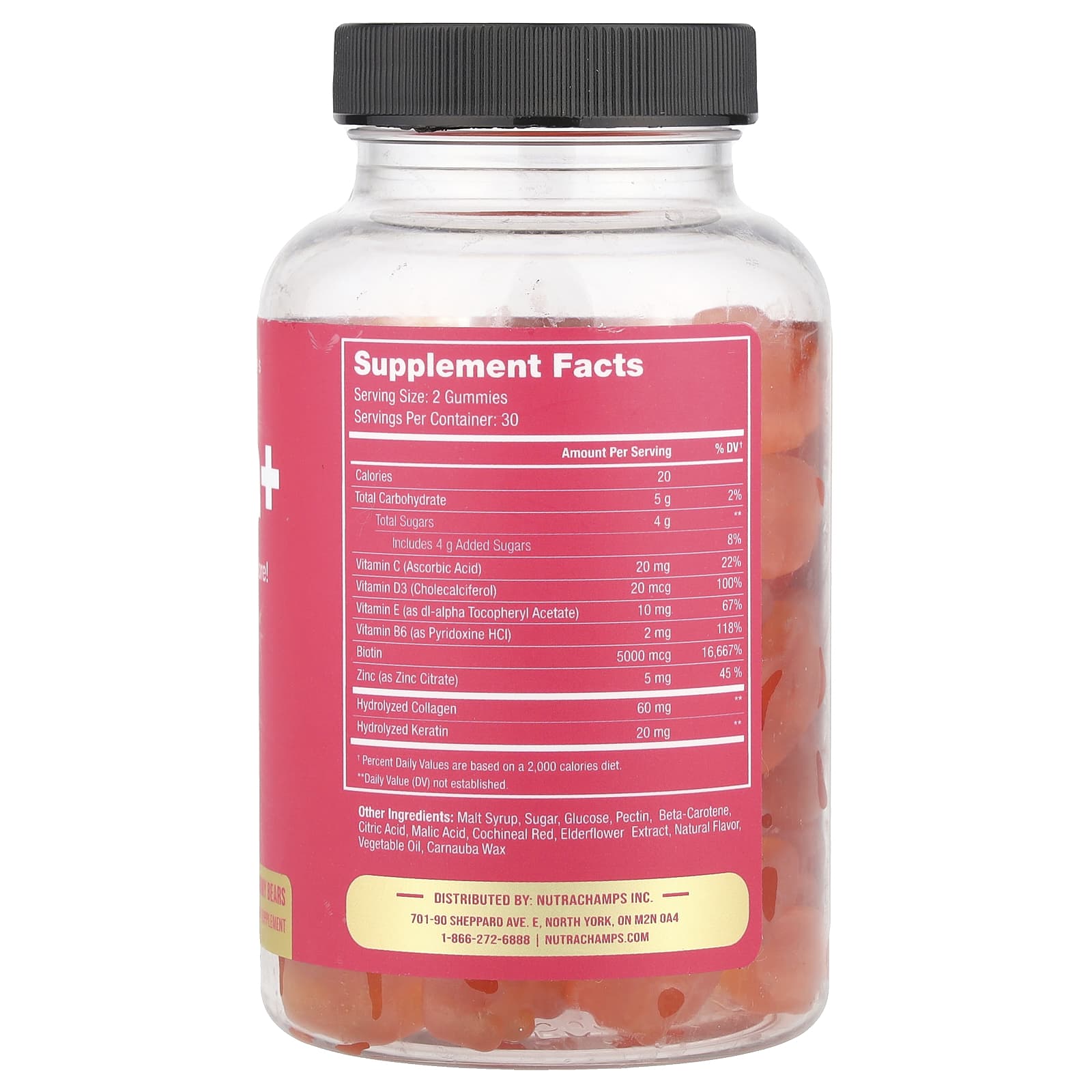 NutraChamps, Biotin+, Mixed Berry, 60 Gummy Bears - Image 2