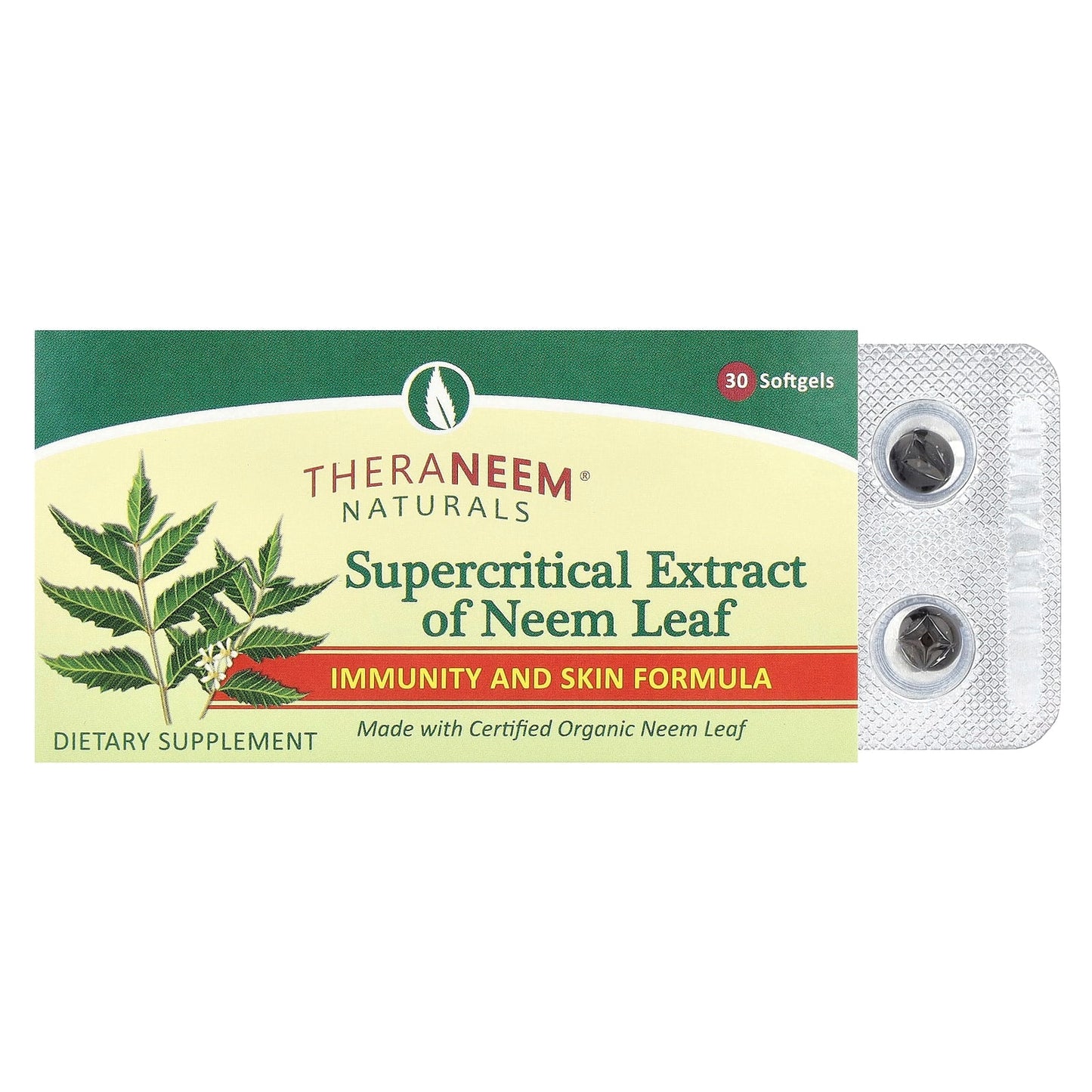 Organix South, TheraNeem® Naturals, Supercritical Extract of Neem Leaf, 8 mg, 30 Softgels - Image 1