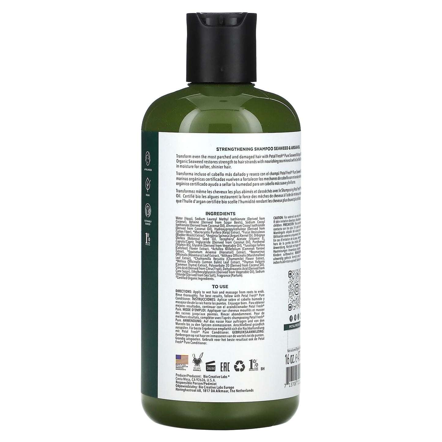 Petal Fresh, Strengthening Shampoo, Seaweed & Argan Oil, 16 fl oz (475 ml) - Image 2