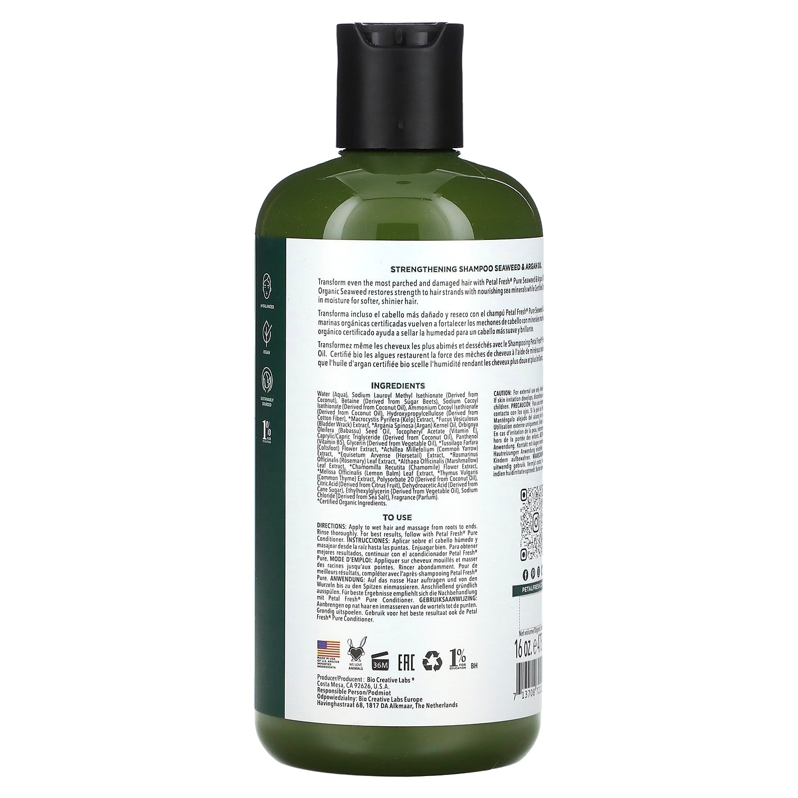 Petal Fresh, Strengthening Shampoo, Seaweed & Argan Oil, 16 fl oz (475 ml) - Image 2