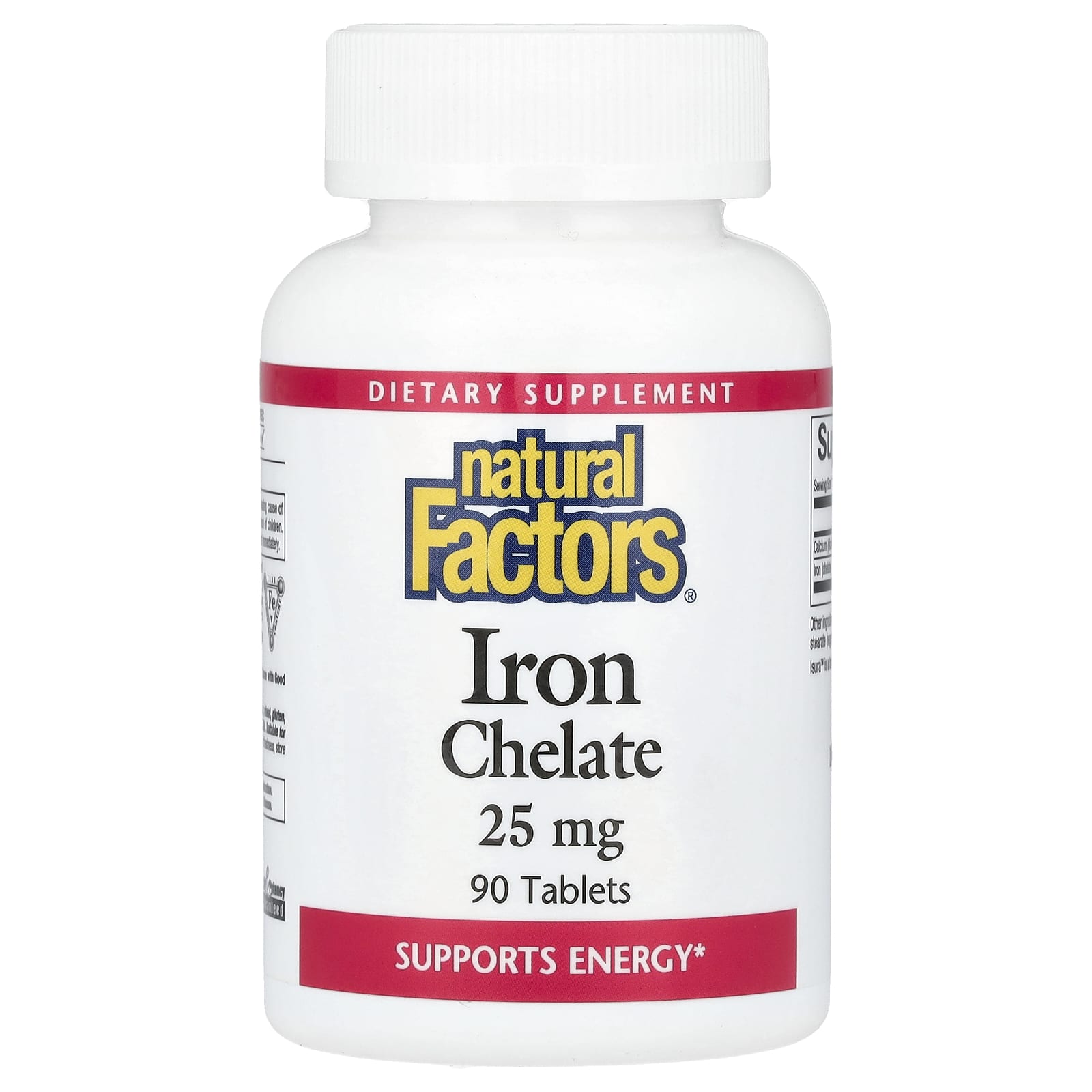 Natural Factors, Iron Chelate, 25 mg, 90 Tablets - Image 1
