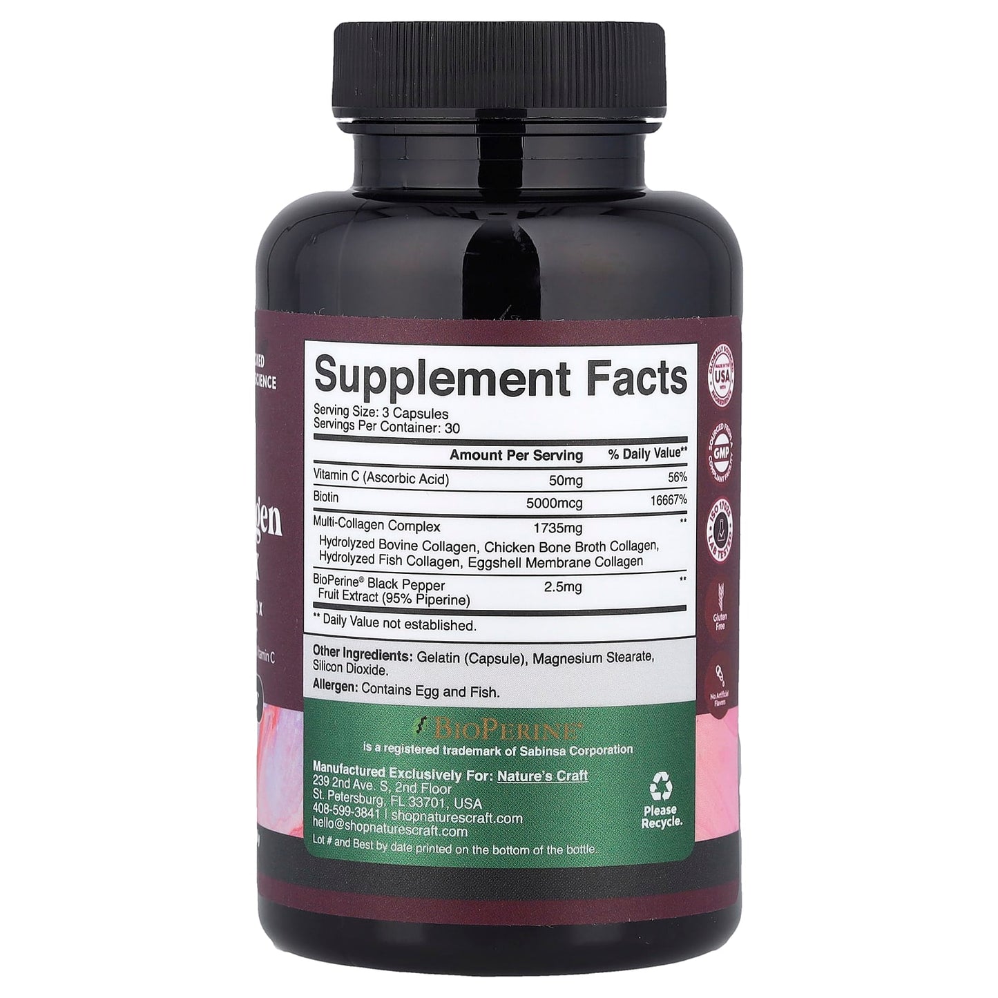 Nature's Craft, Multi Collagen Complex, 90 Capsules - Image 2