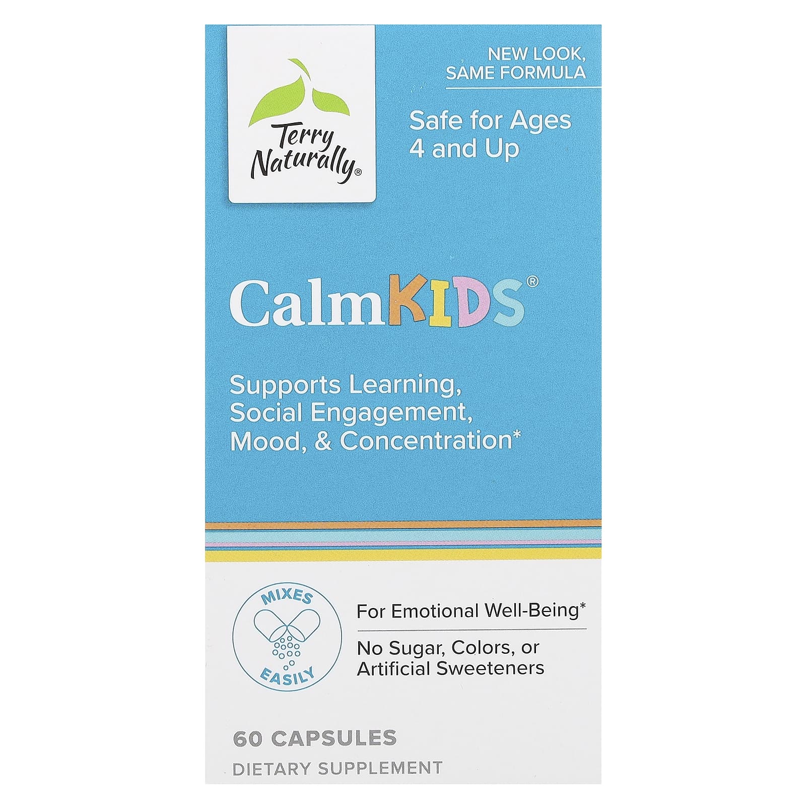 Terry Naturally, Calm Kids, Ages 4 and Up, 60 Capsules - Image 1