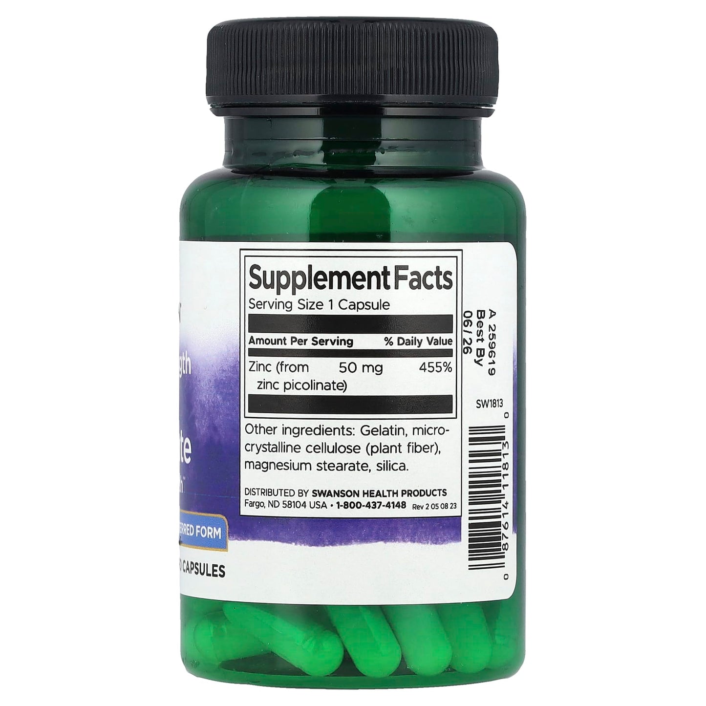 Swanson, Zinc Picolinate, Extra Strength , 50 mg, 60 Capsules - Image 2
