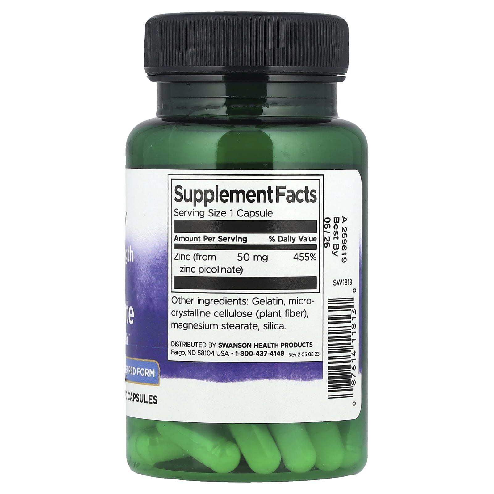 Swanson, Zinc Picolinate, Extra Strength , 50 mg, 60 Capsules - Image 2