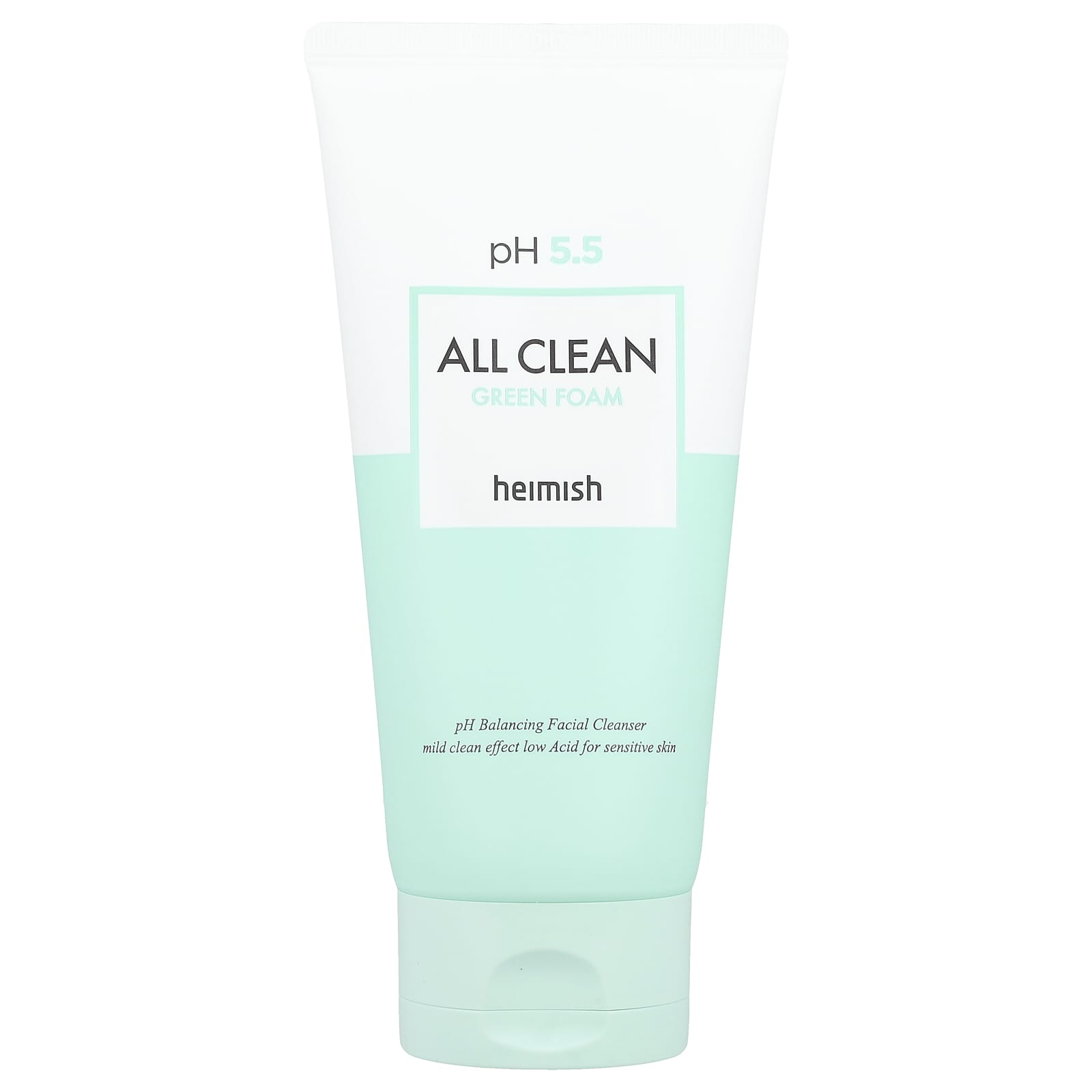 Heimish All Clean Green Foam Facial Cleanser for Sensitive Skin, pH 5.5 Balancing - Image 1