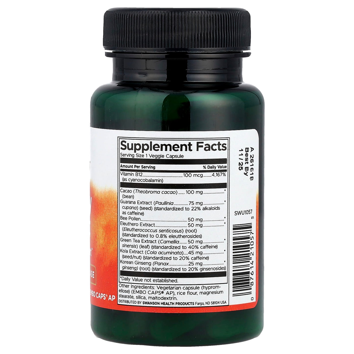 Swanson, Energy Boost, 60 Veggie EMBO Caps® AP - Image 2