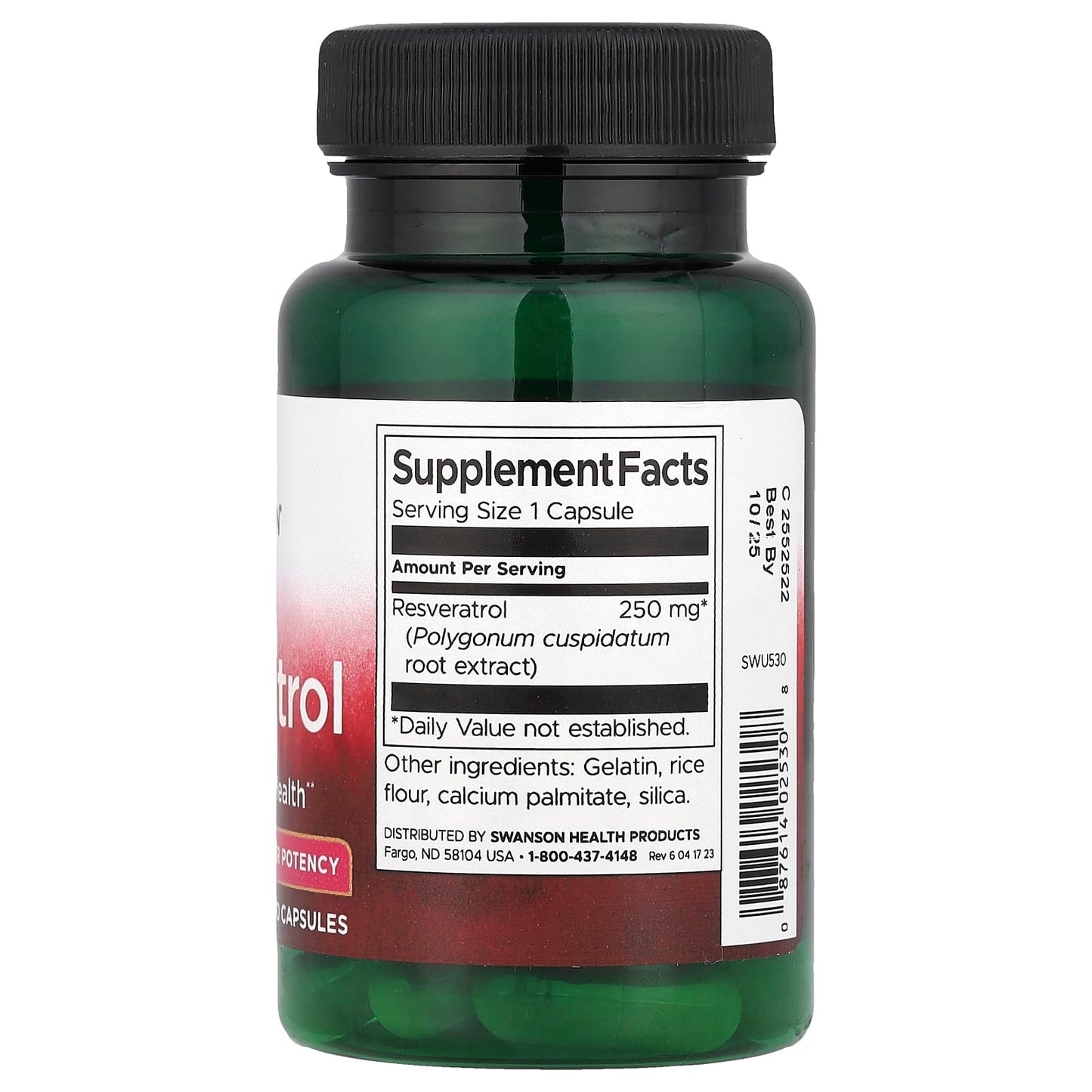 Swanson, Resveratrol, 250 mg, 30 Capsules - Image 2