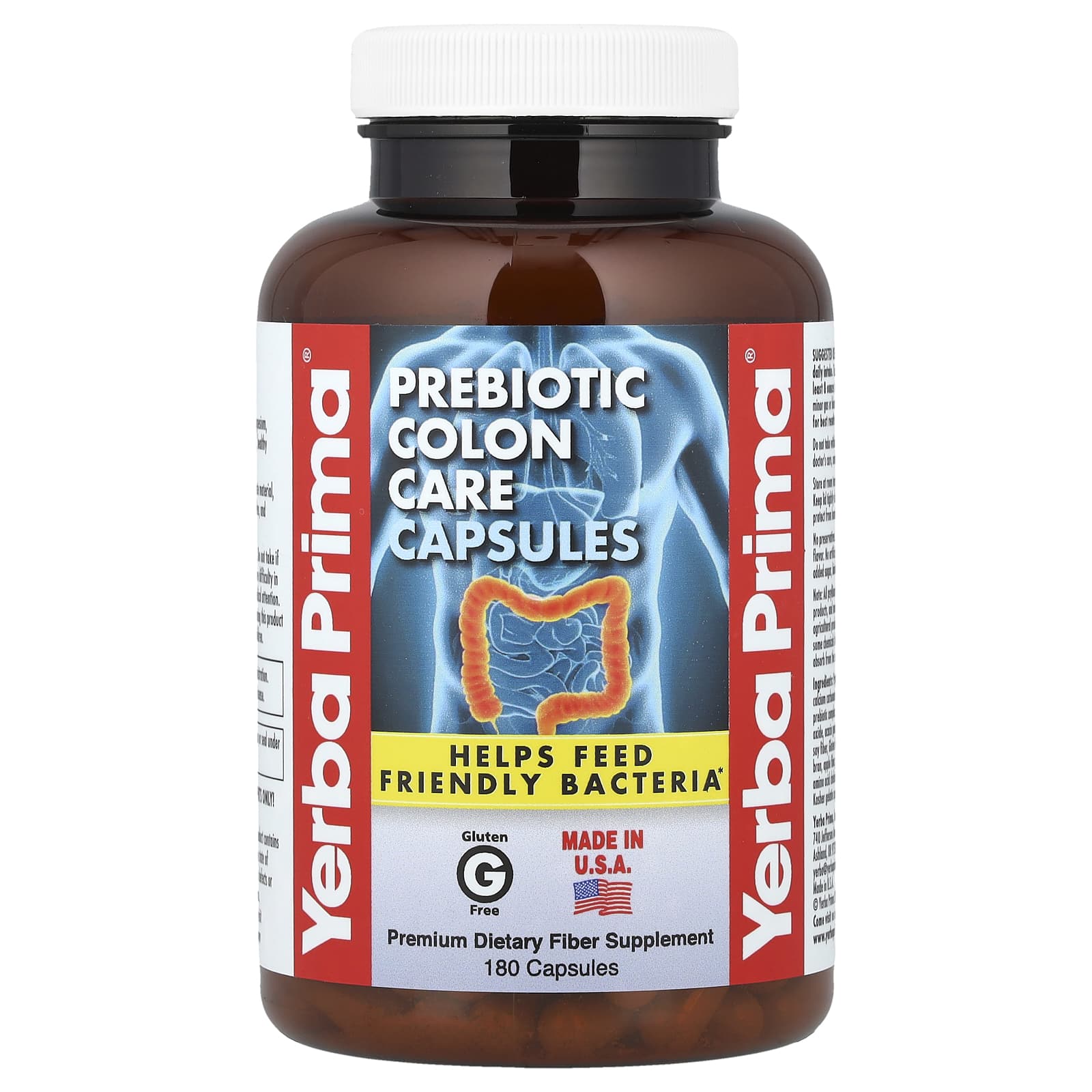 Yerba Prima, Prebiotic Colon Care, 180 Capsules - Image 1