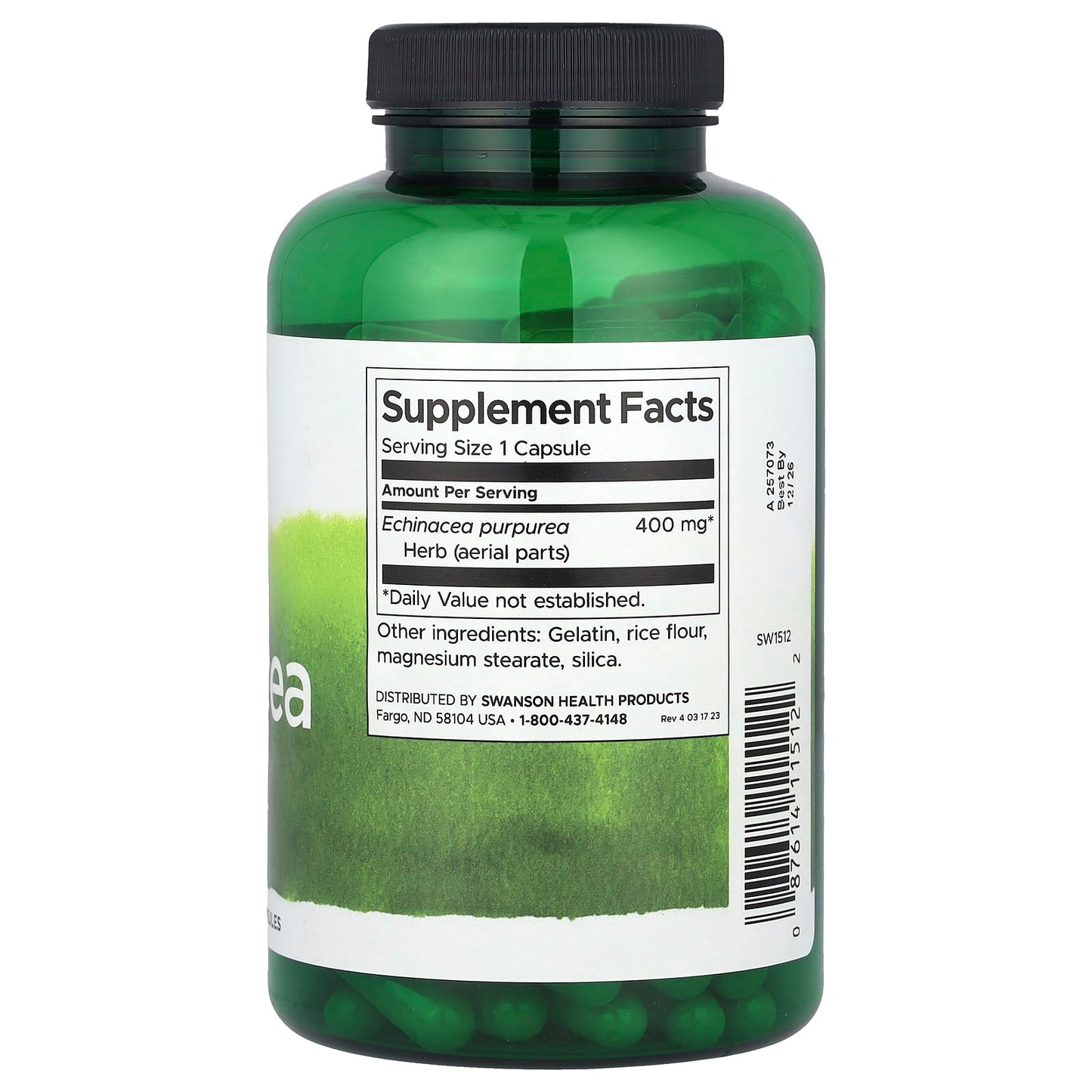 Swanson, Echinacea, 400 mg, 180 Capsules