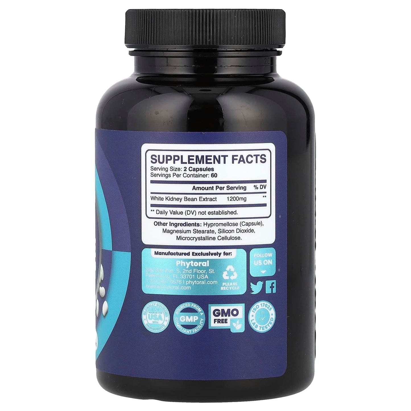 Phytoral, White Kidney Bean Extract, 120 Capsules (600 mg per Capsule) - Image 2