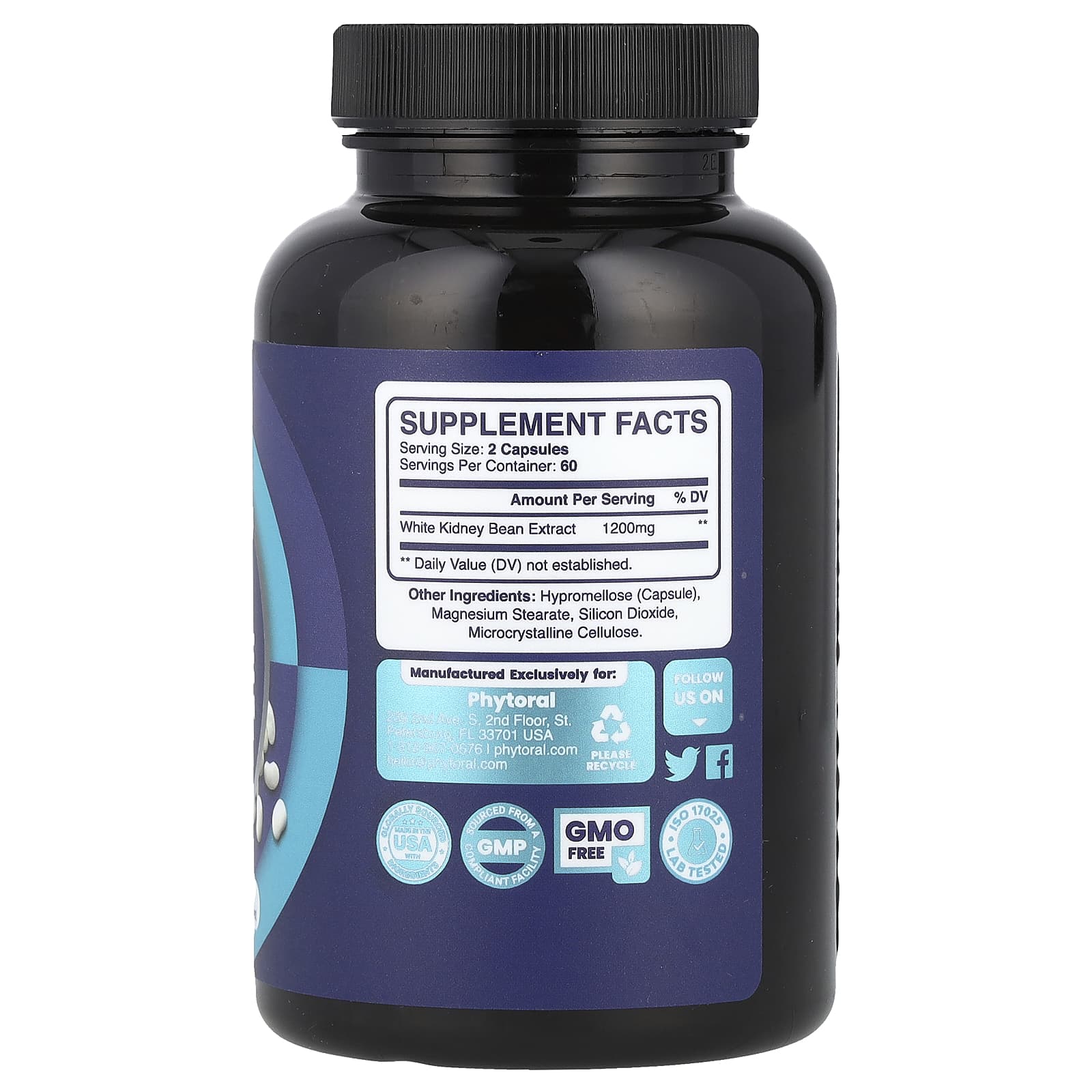 Phytoral, White Kidney Bean Extract, 120 Capsules (600 mg per Capsule) - Image 2