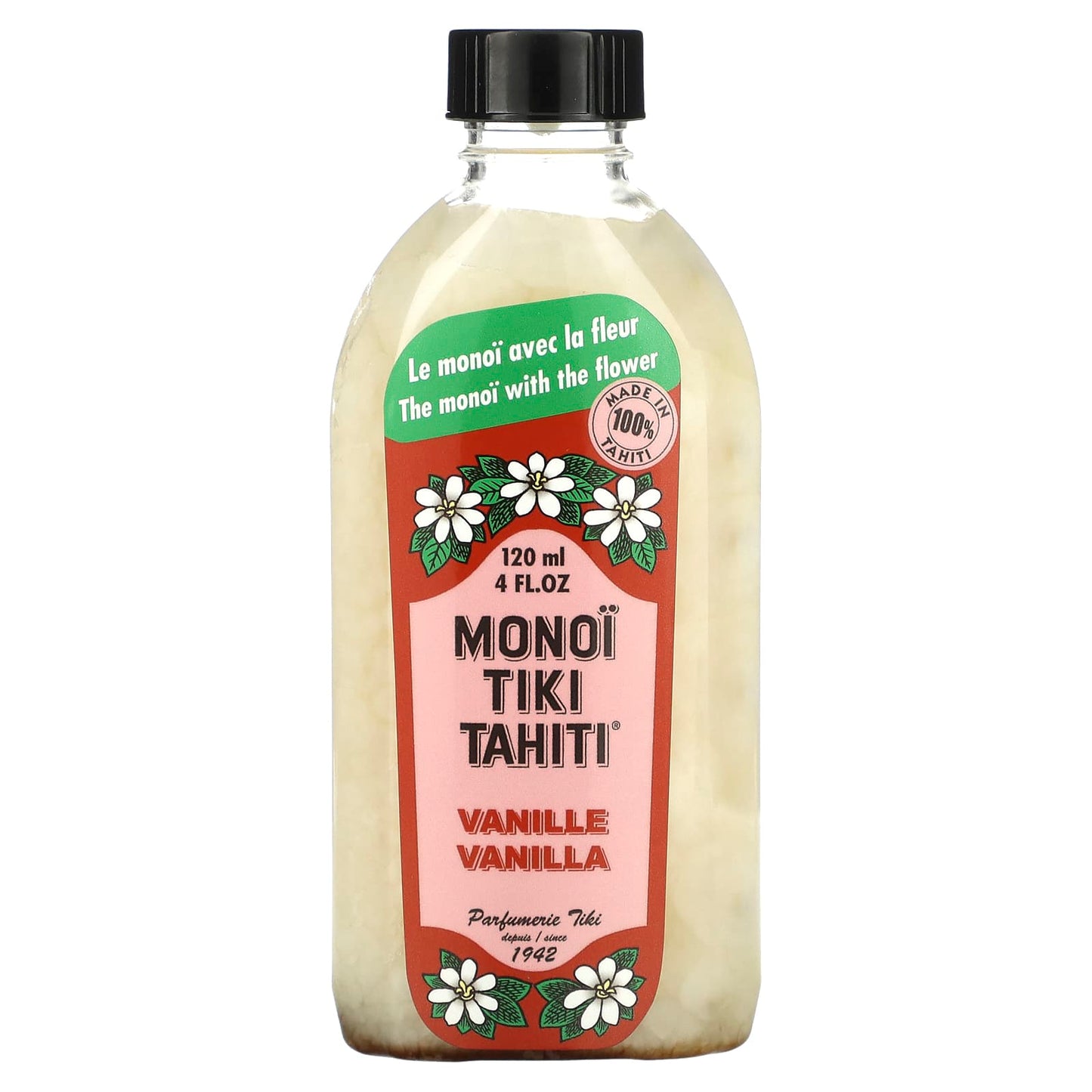 Monoi Tiare Tahiti, Coconut Oil, Vanilla, 4 fl oz (120 ml) - Image 1