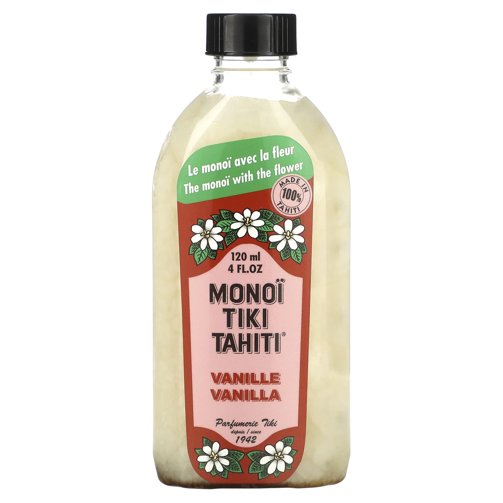 Monoi Tiare Tahiti, Coconut Oil, Vanilla, 4 fl oz (120 ml) - Image 1