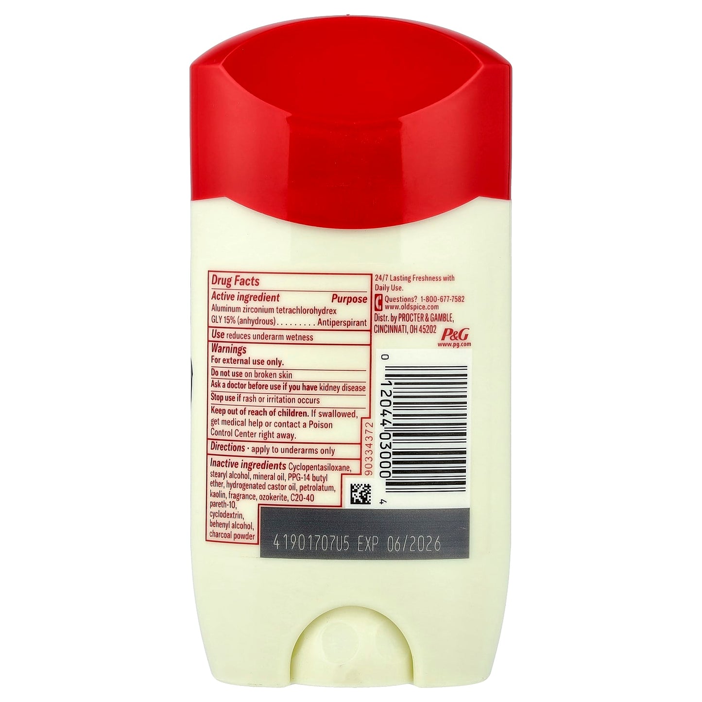 Old Spice, Anti-Perspirant & Deodorant, Volcano with Charcoal, 2.6 oz (73 g) - Image 2
