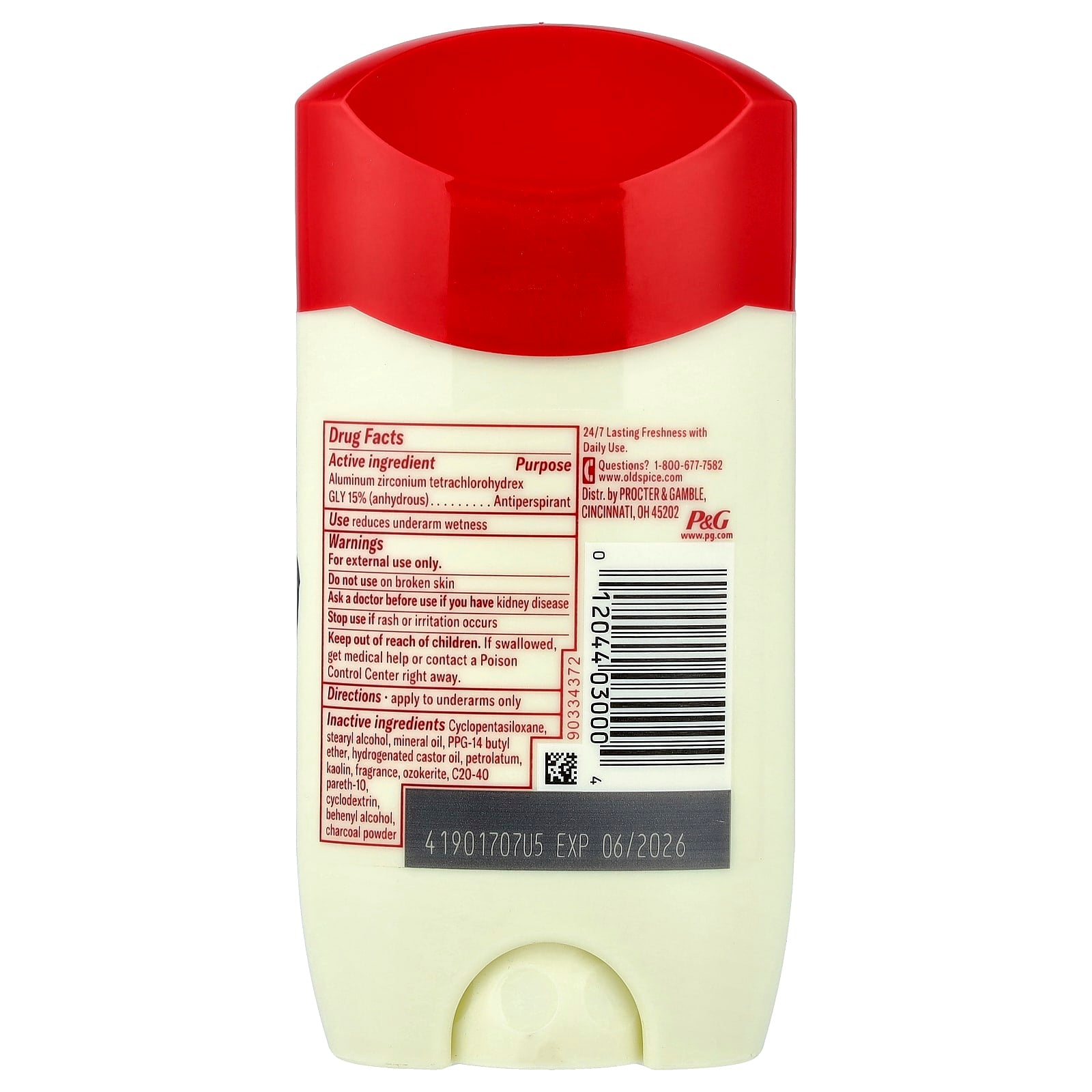Old Spice, Anti-Perspirant & Deodorant, Volcano with Charcoal, 2.6 oz (73 g) - Image 2