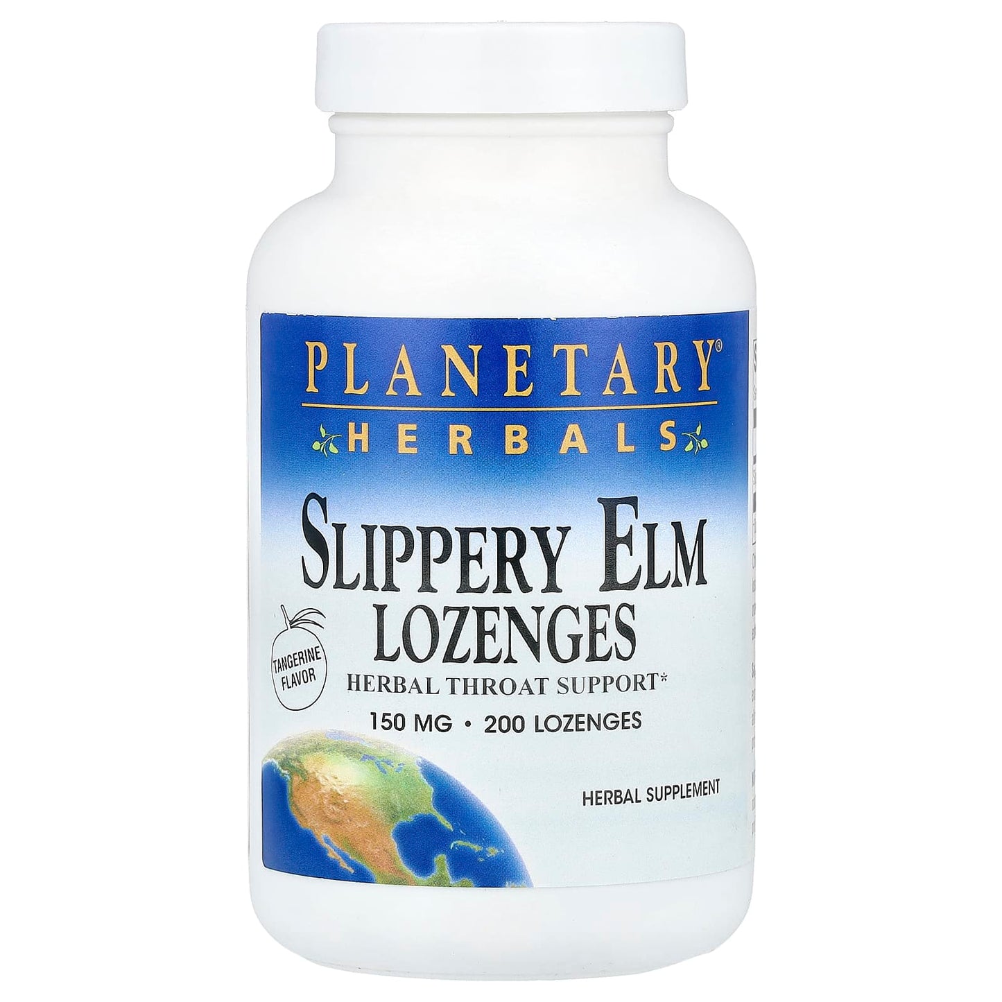 Planetary Herbals, Slippery Elm Lozenges, Tangerine , 150 mg, 200 Lozenges - Image 1