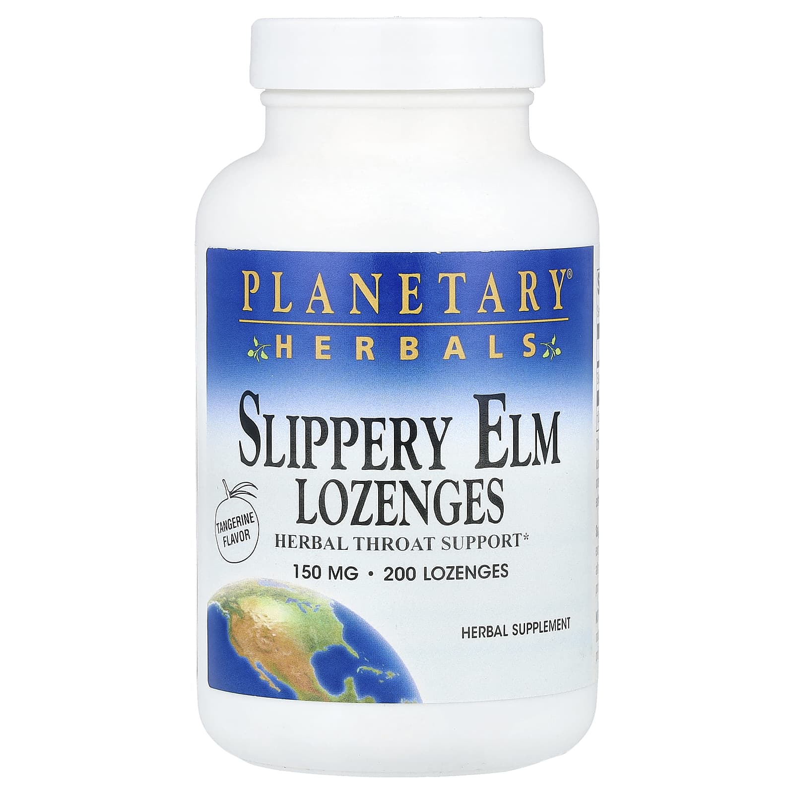 Planetary Herbals, Slippery Elm Lozenges, Tangerine , 150 mg, 200 Lozenges - Image 1
