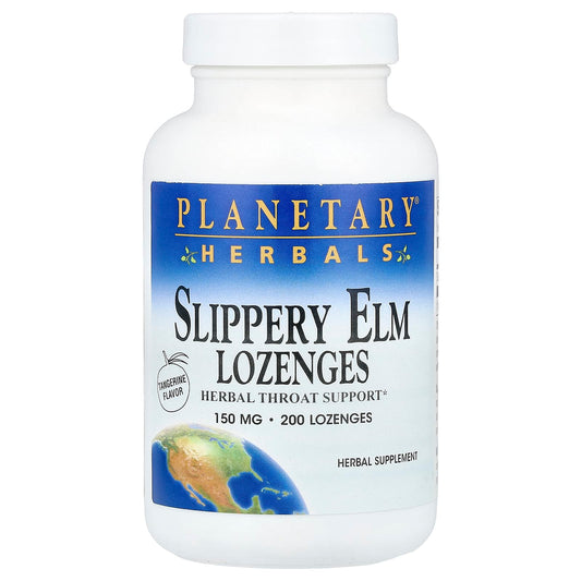 Planetary Herbals, Slippery Elm Lozenges, Tangerine , 150 mg, 200 Lozenges - Image 1