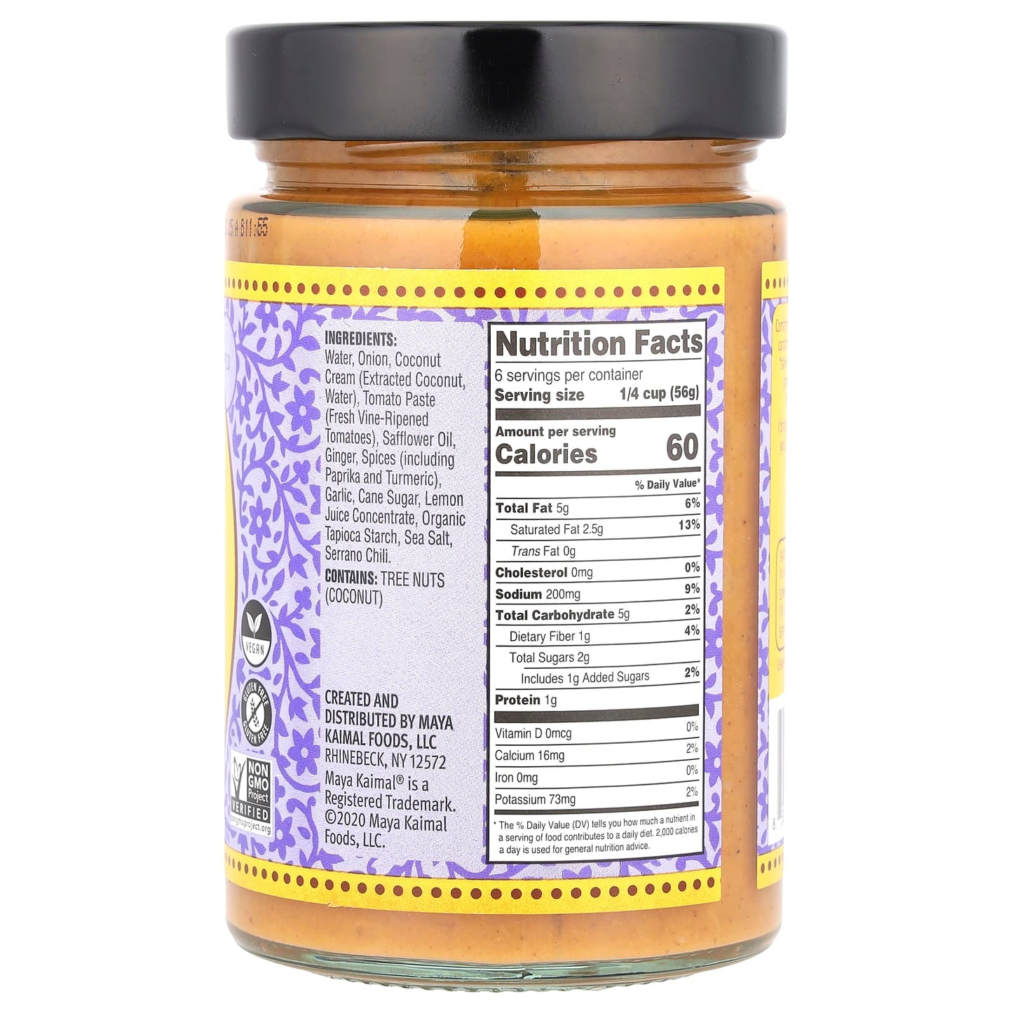 Maya Kaimal, Coconut Korma, Indian Simmer Sauce, Mild, Coconut Cream & Cardamom, 12.5 oz (354 g) - Image 2
